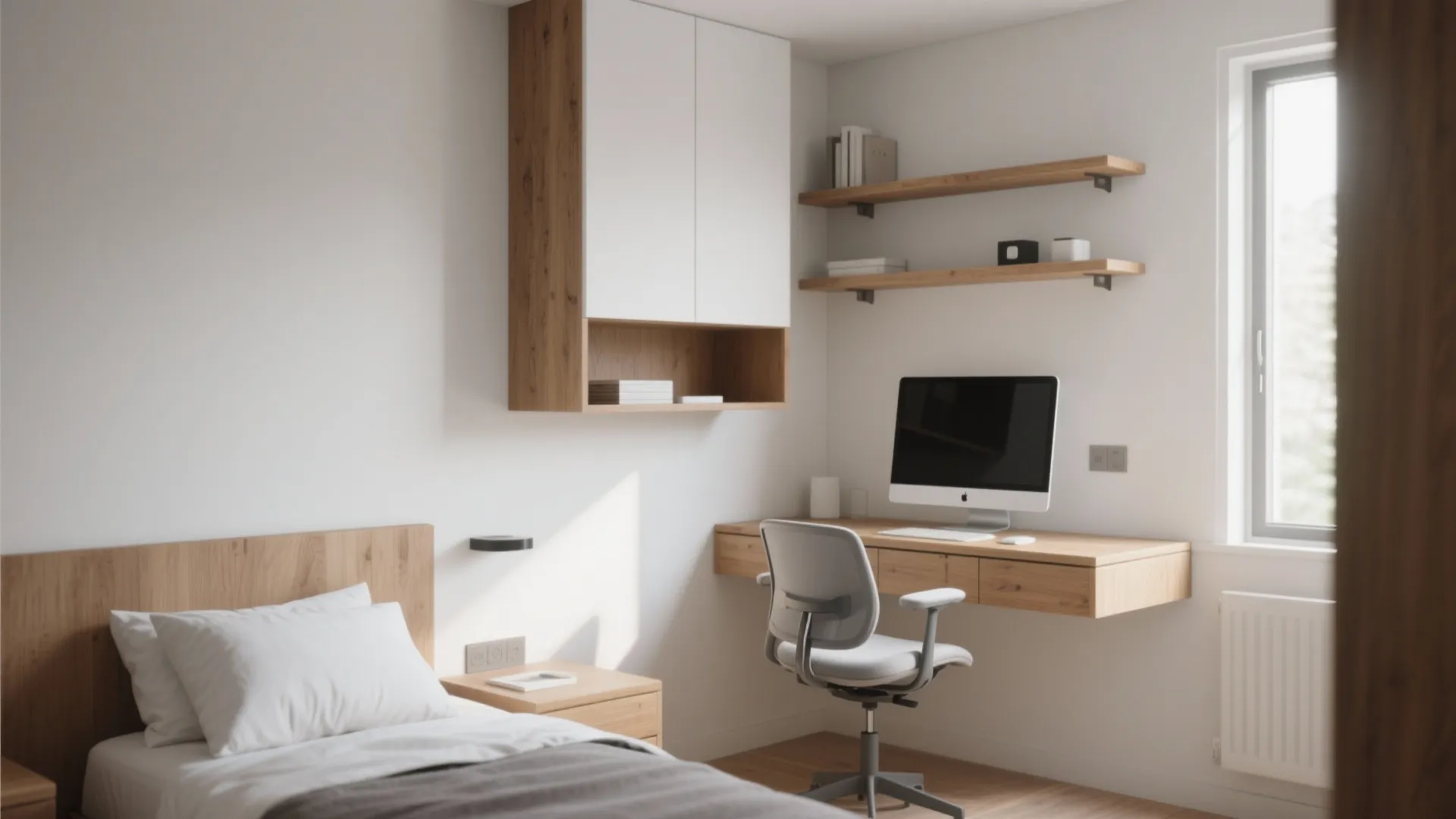 5. Minimalist Wall-Mounted Setup