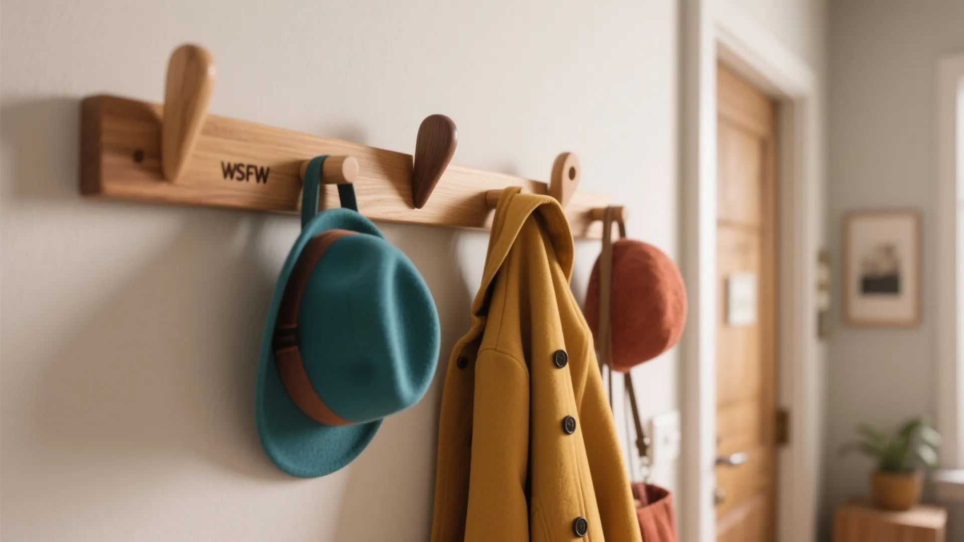 1. Wall-Mounted Peg Rails with Personality