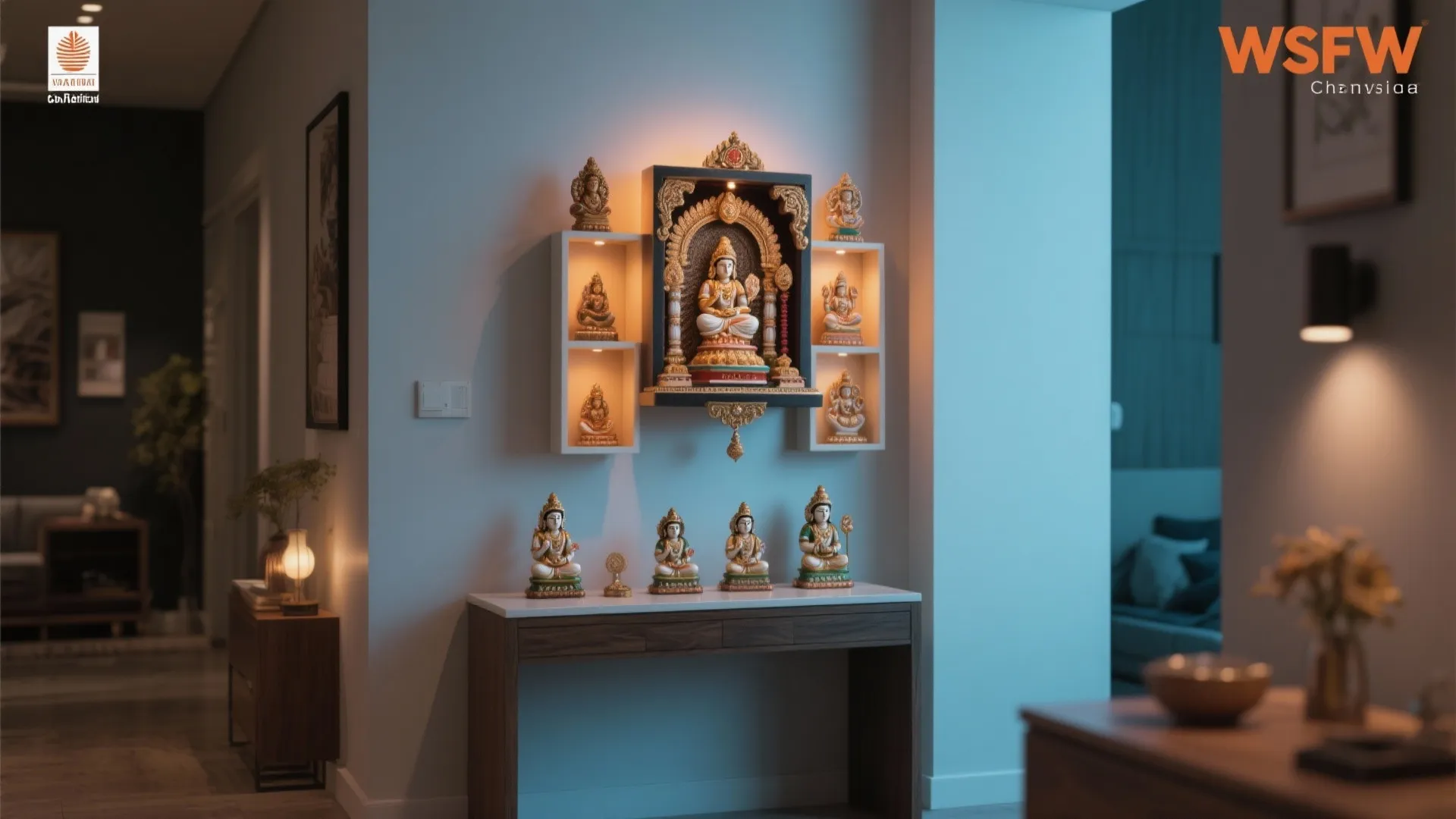 Wall-mounted Compact Mandir