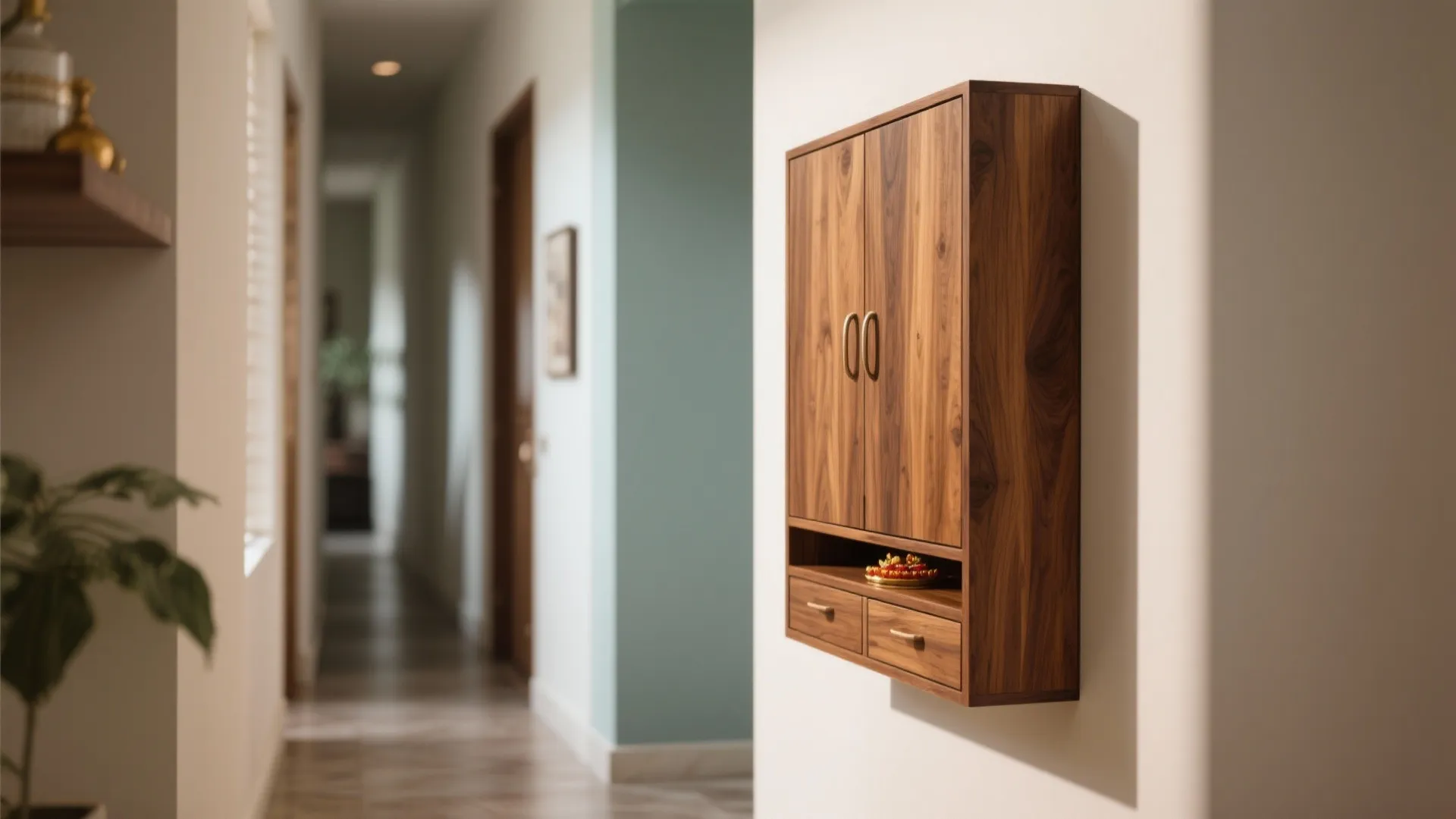 Wall-mounted Pooja Cabinet