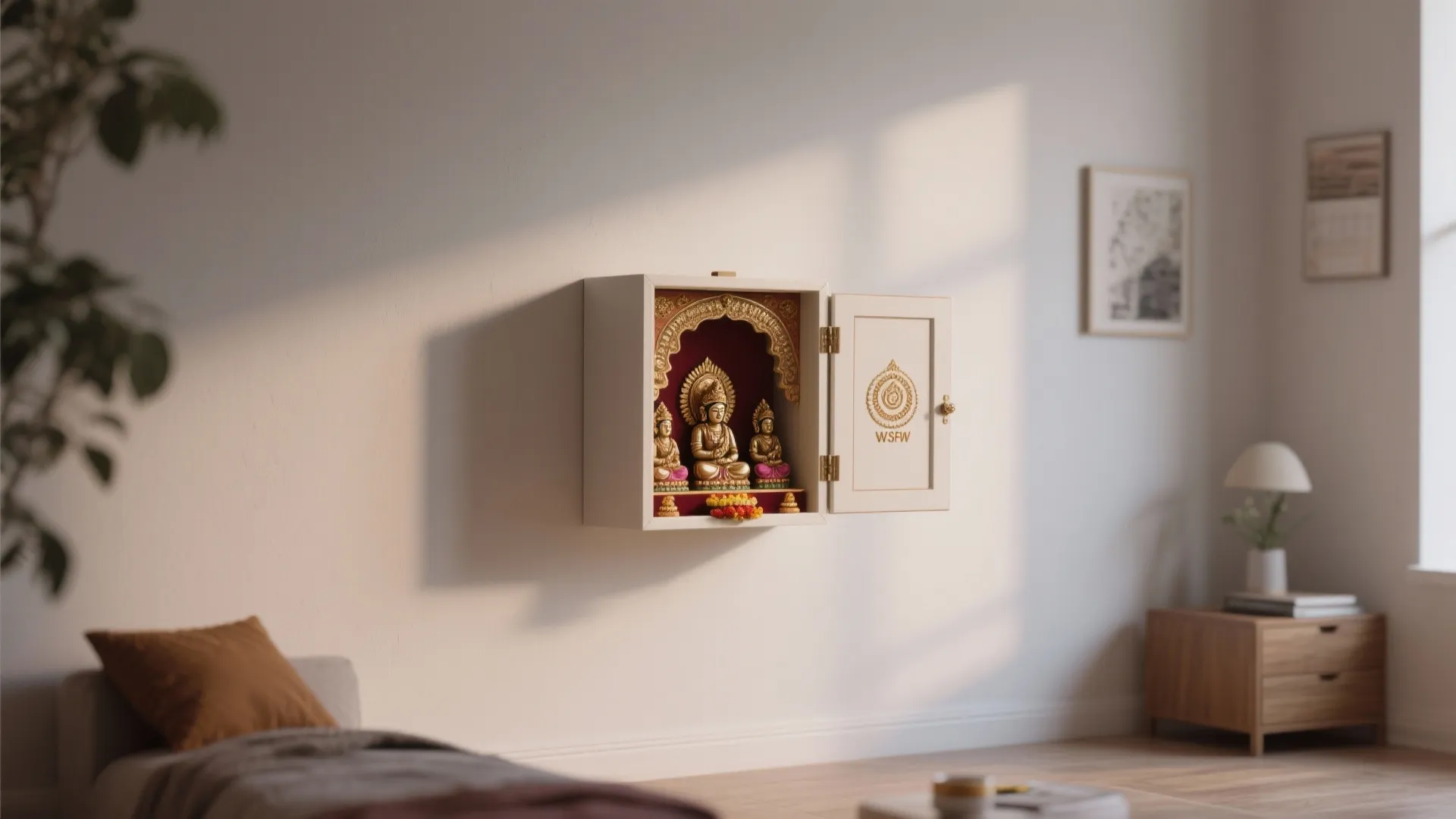 Wall-mounted Compact Pooja Unit