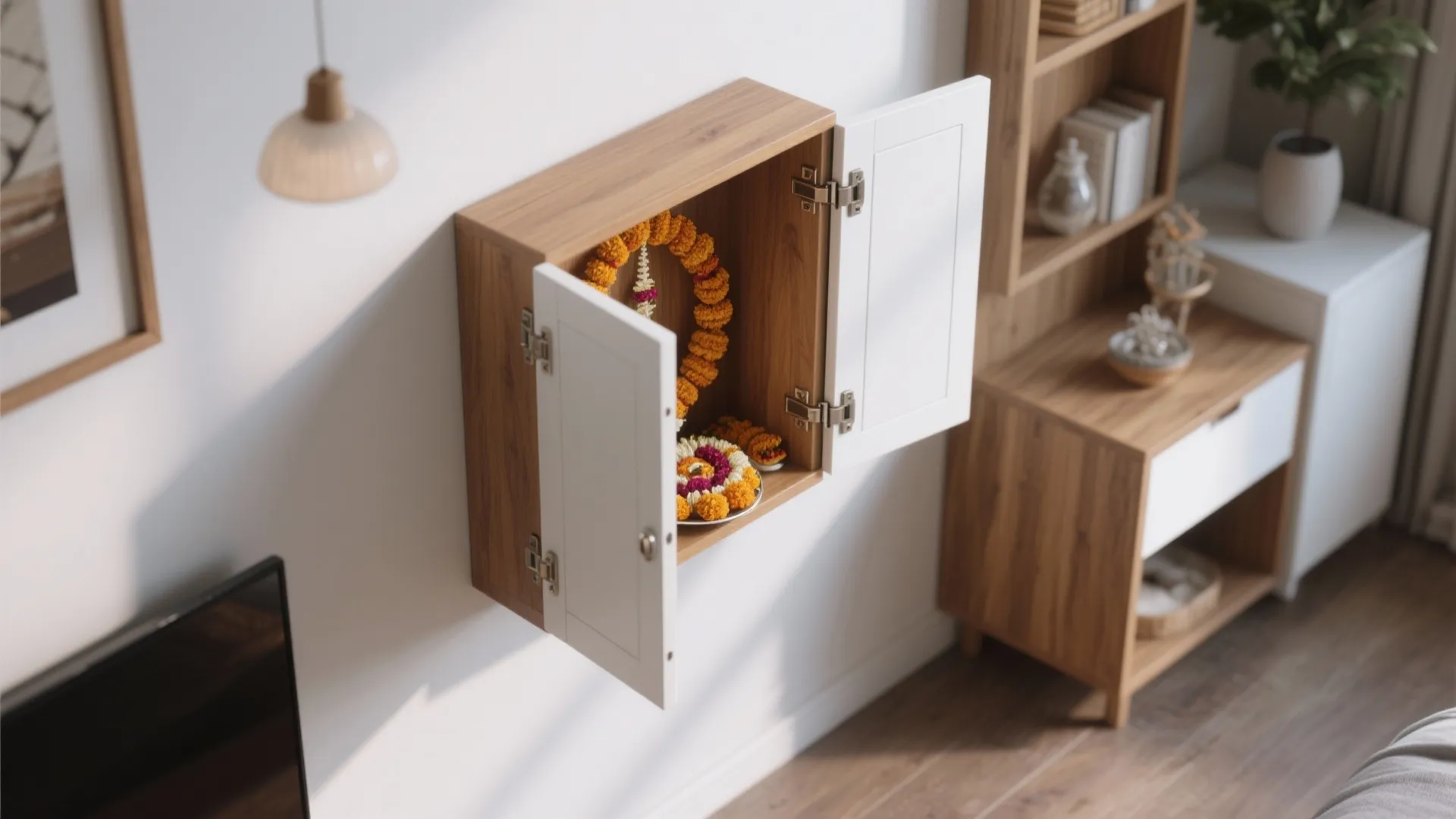 Wall-Mounted Compact Mandir