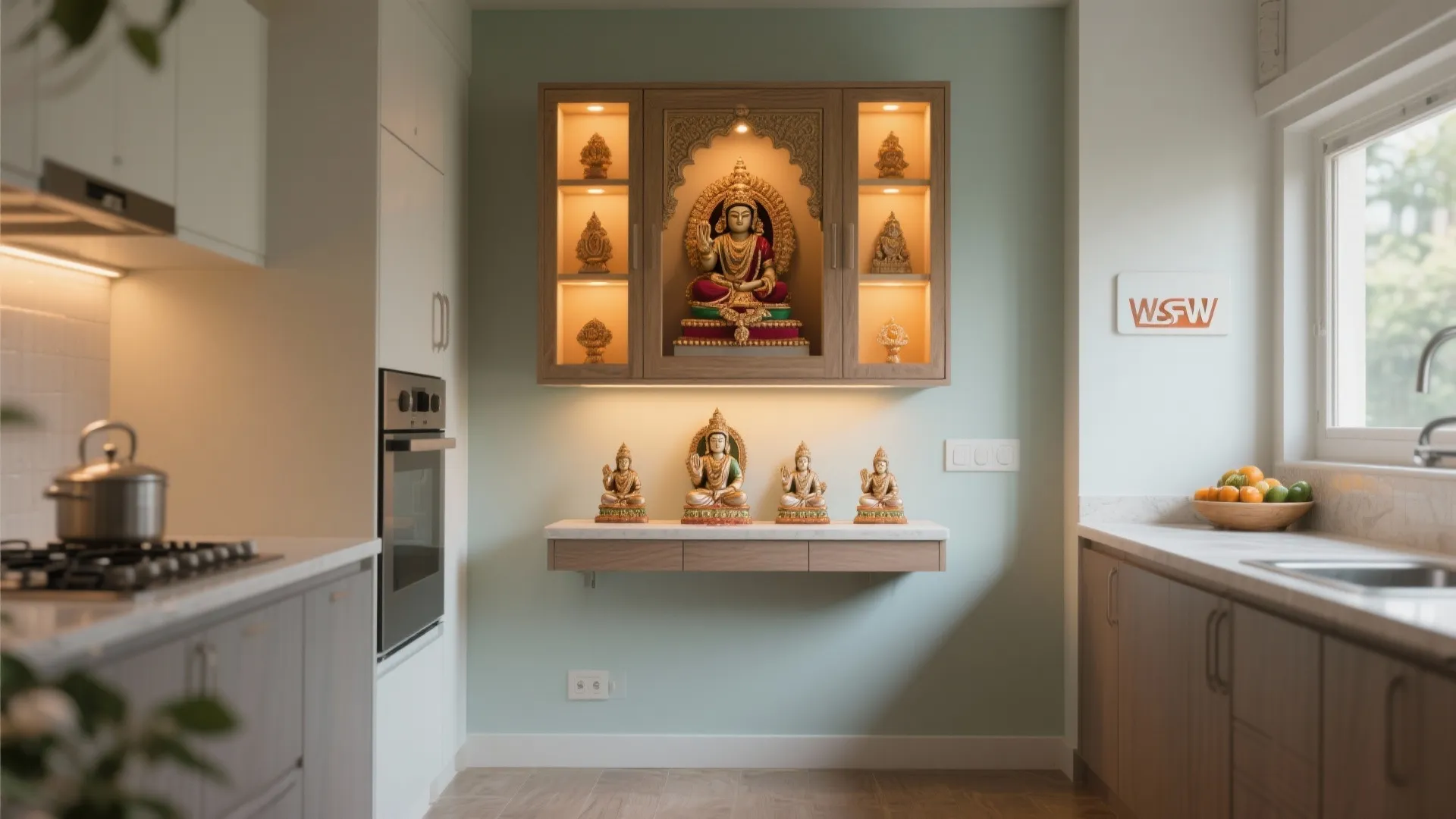 Wall-Mounted Pooja Unit