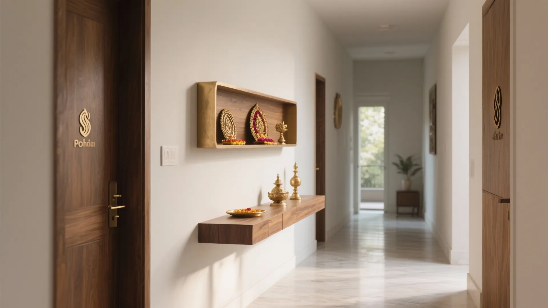 Wall-mounted Pooja Shelf