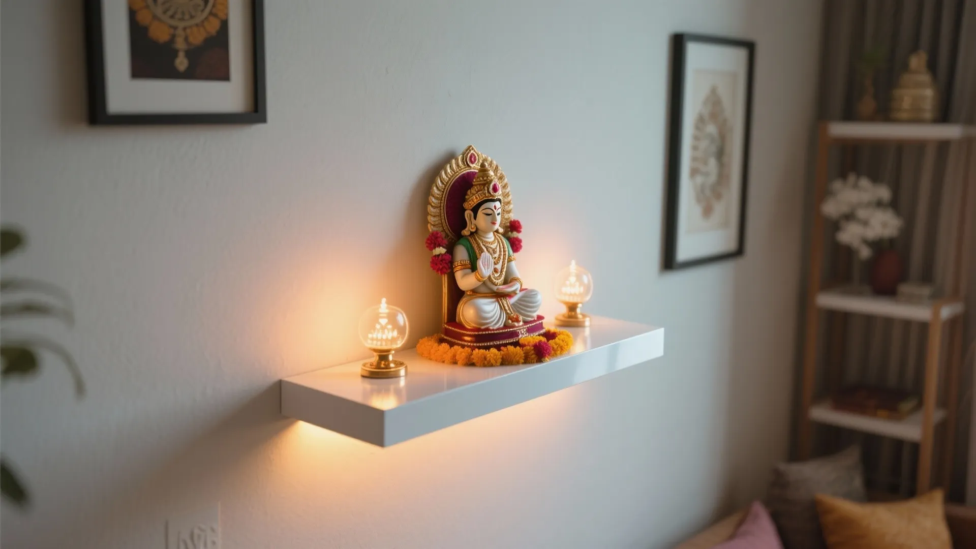 3. Wall‑Mounted Pooja Shelf