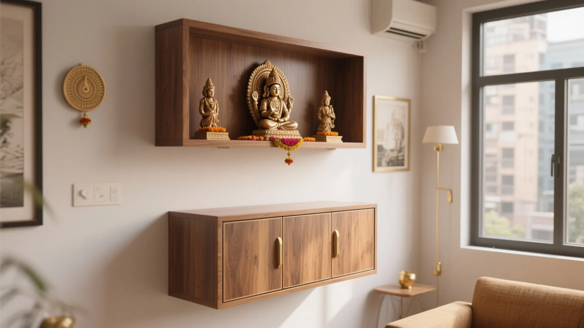 Wall-Mounted Pooja Shelf