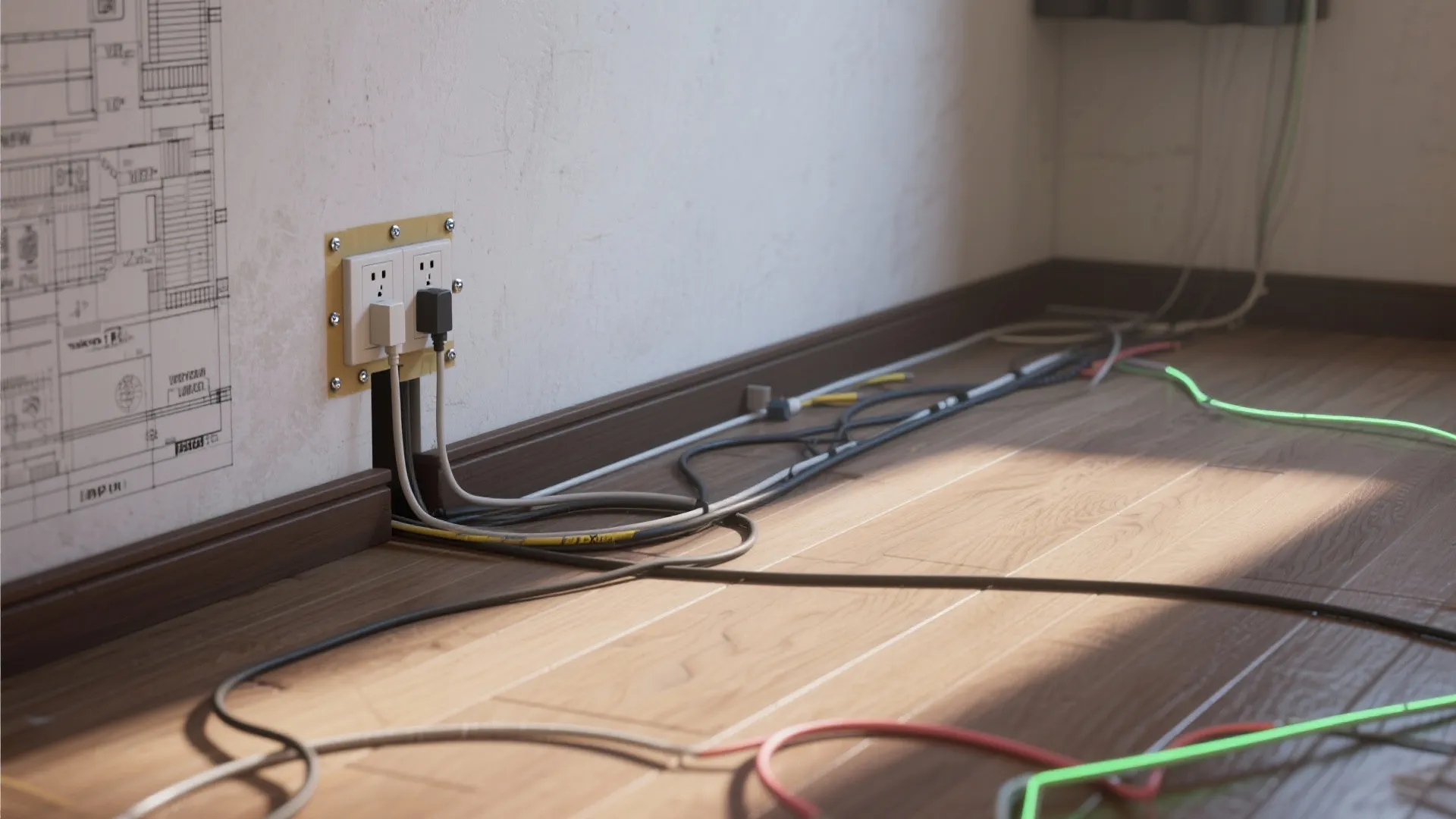 Tips 6: マルチタップは「壁面固定」で床に置かない（东京／收纳技巧）