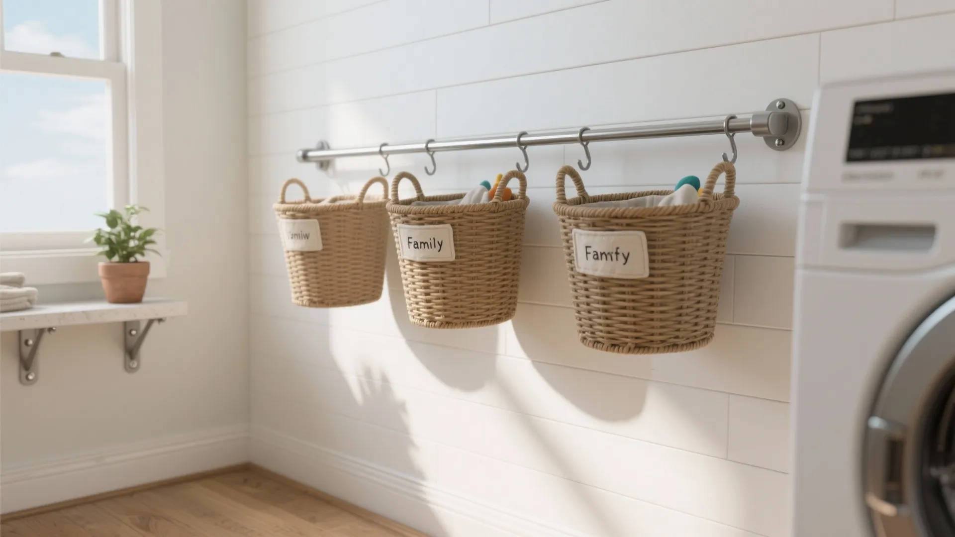 4. Wall-mounted basket rails
