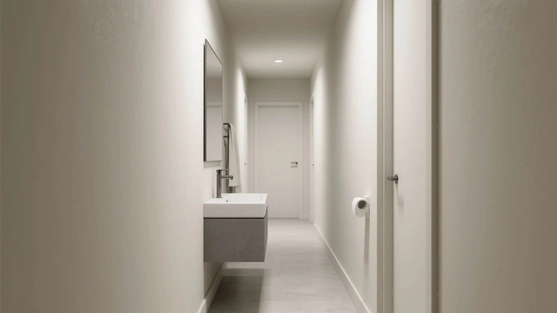 4. Wall-mounted shallow sink for tiny spaces