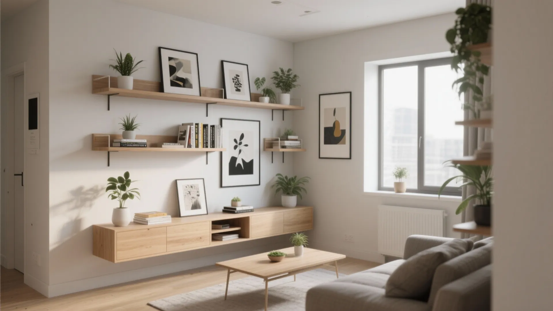 2. Wall-Mounted Shelving