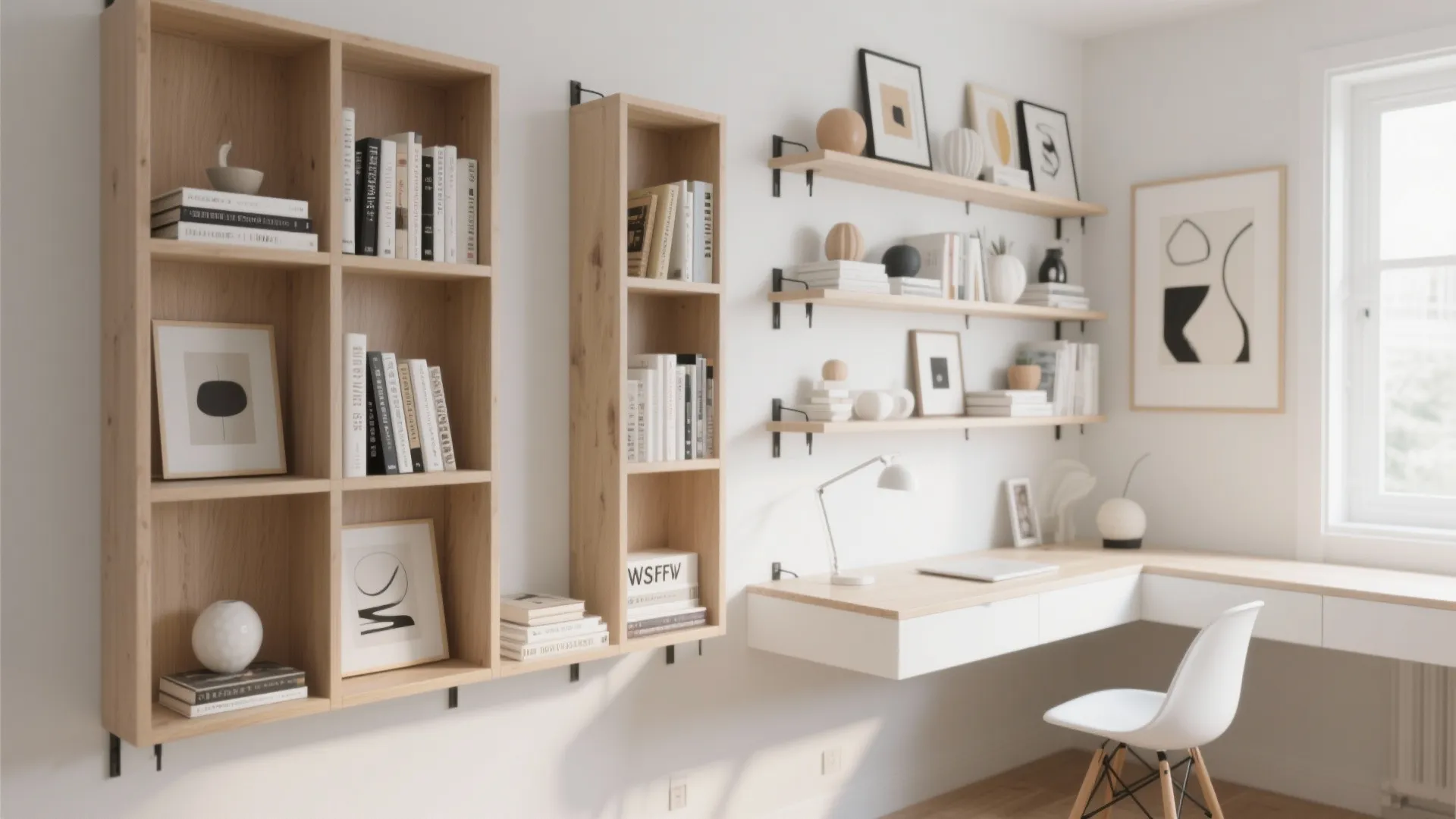 Wall-mounted shelving units