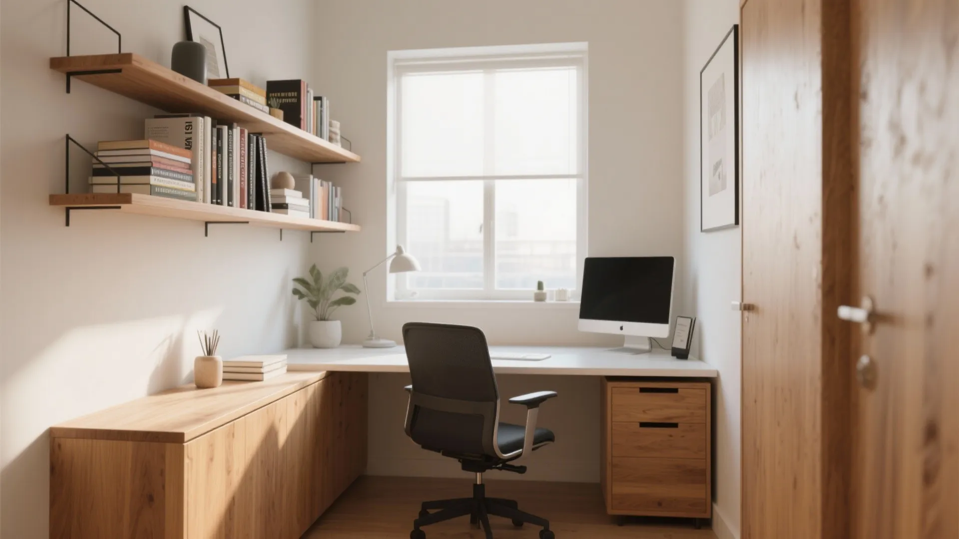 Wall-Mounted Shelves for Maximum Floor Space