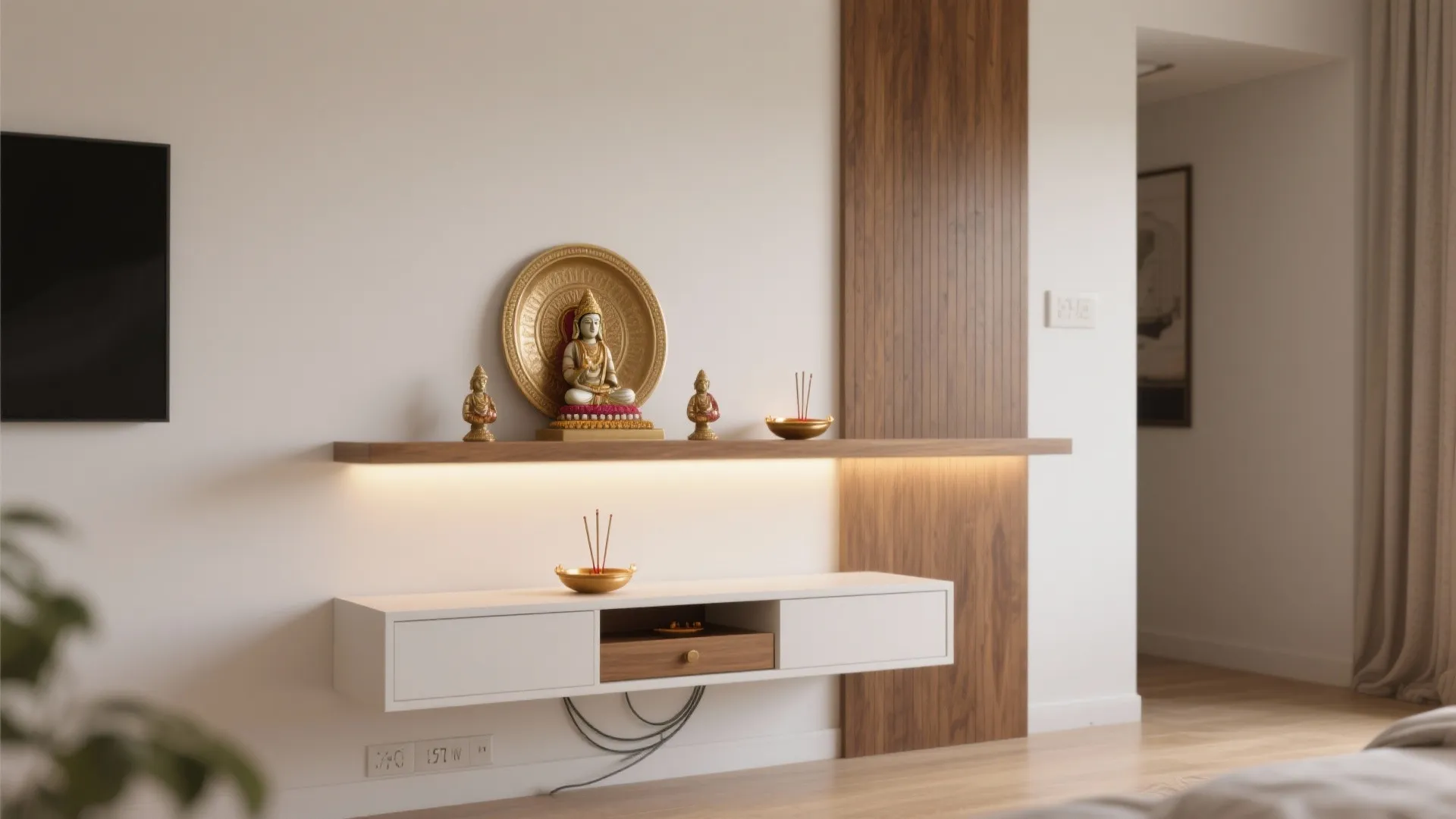 Minimalist wall-mounted shrine