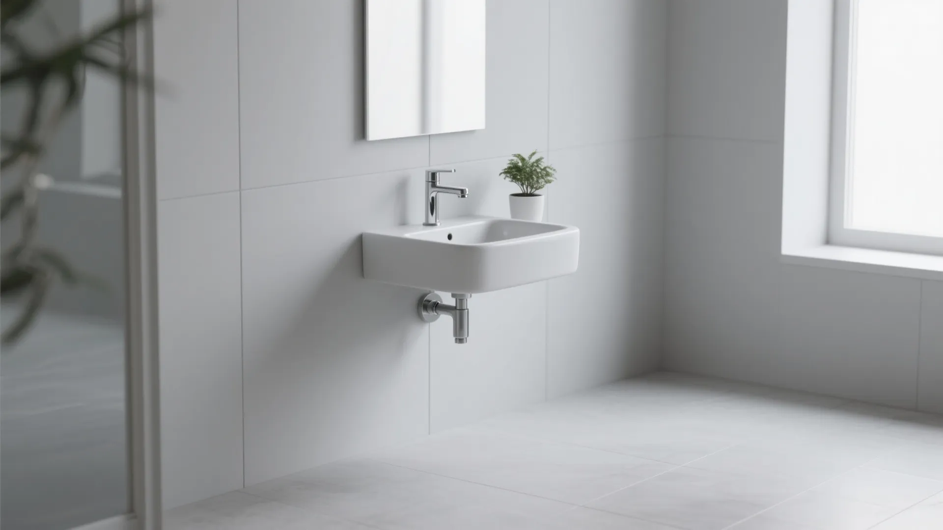 2. Opt for a Wall-Mounted Sink