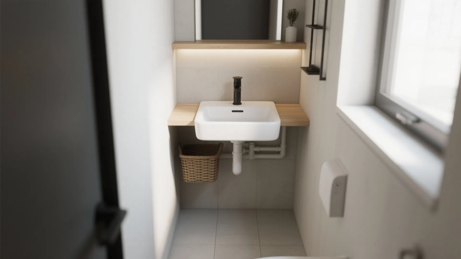 1. Wall-mounted sink — free up floor space