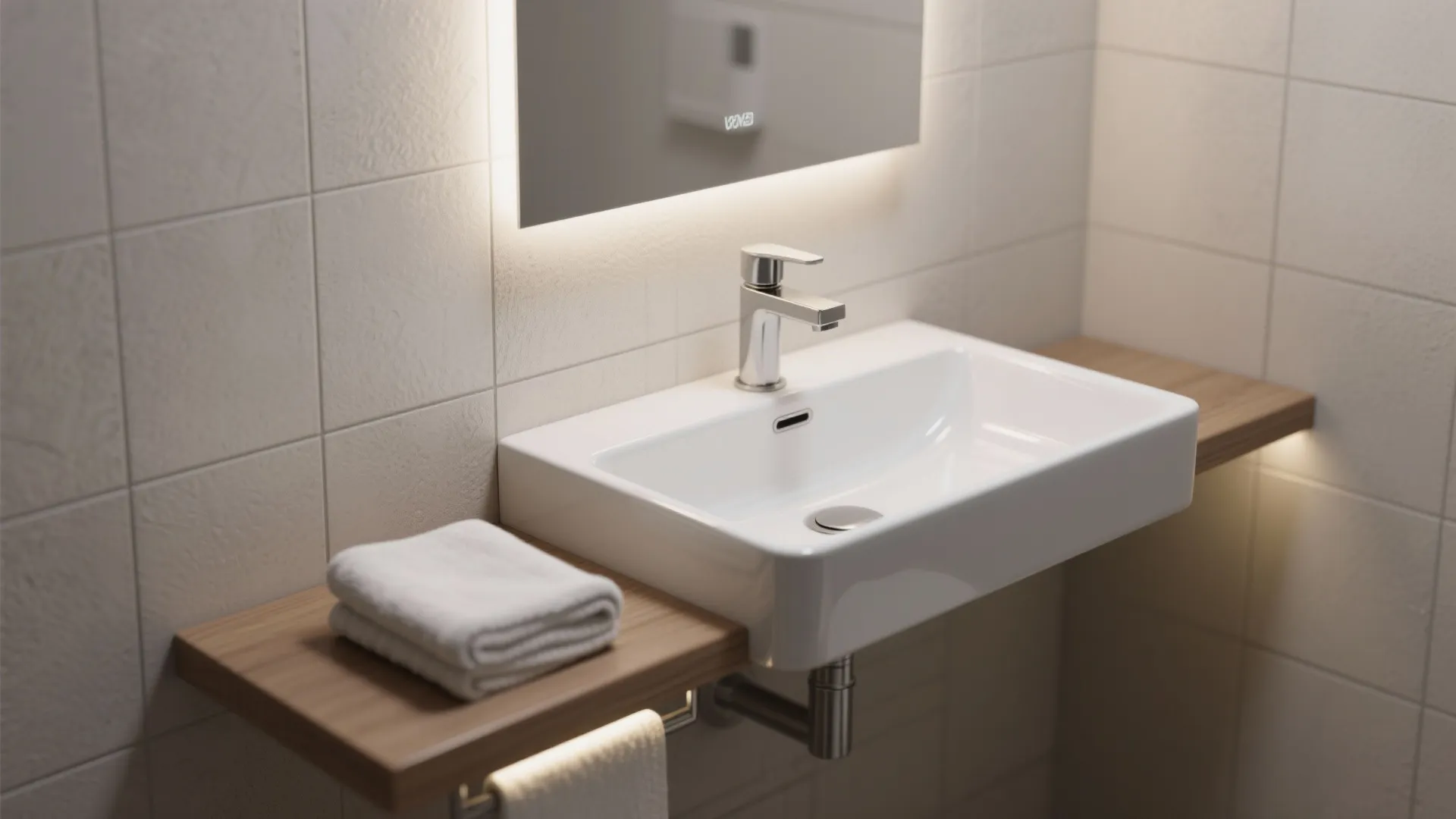 1. Wall-mounted sink with a slim profile