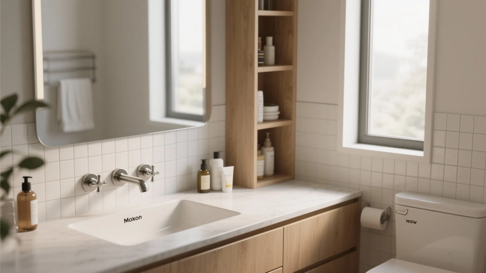 3. Wall-mounted faucet for counter space