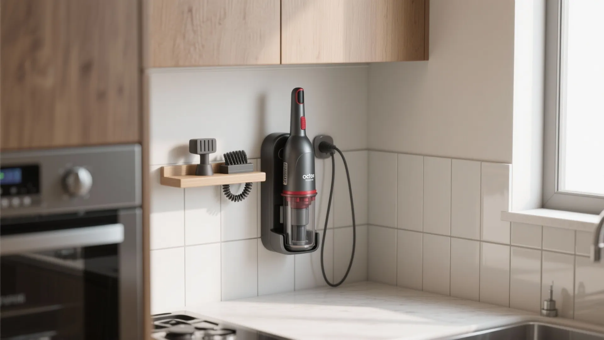 1. Wall-mounted compact cleaning station