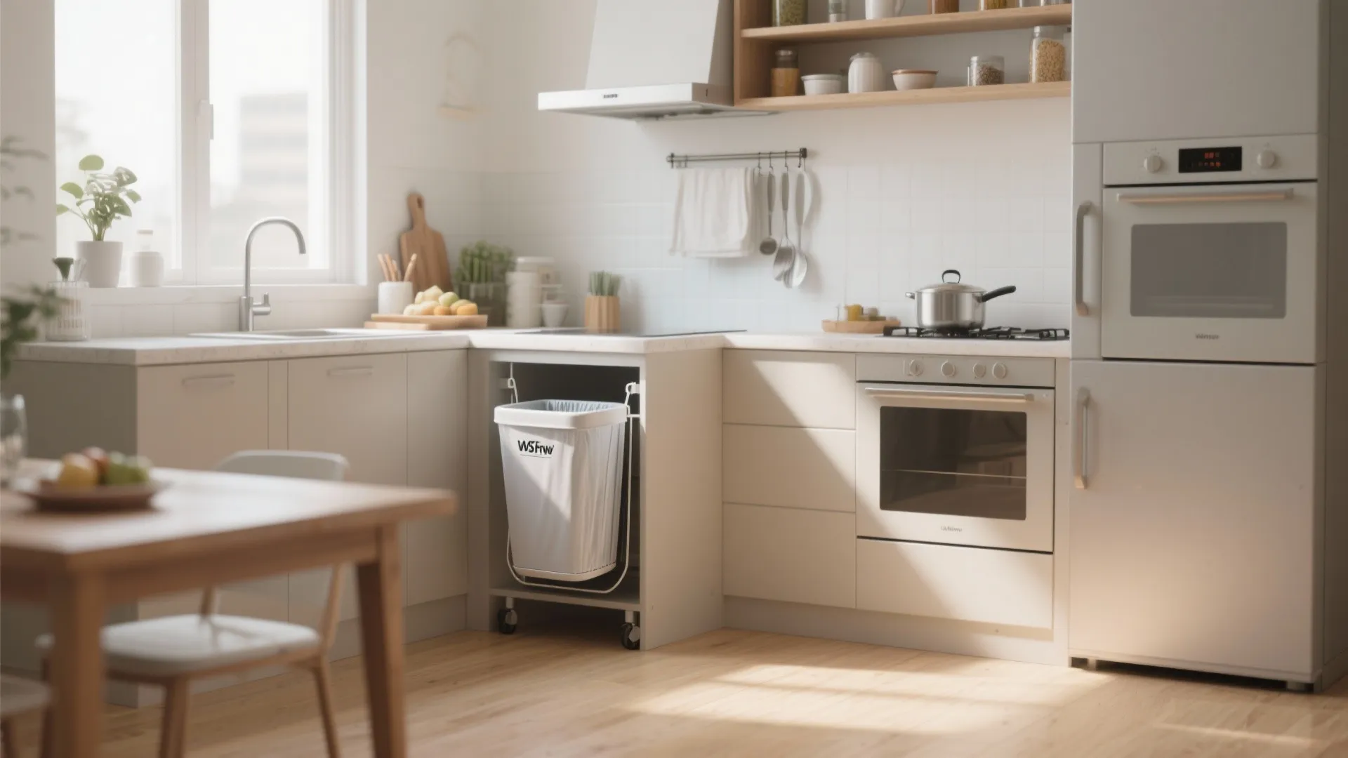 7. Wall-Mounted Swing Bin