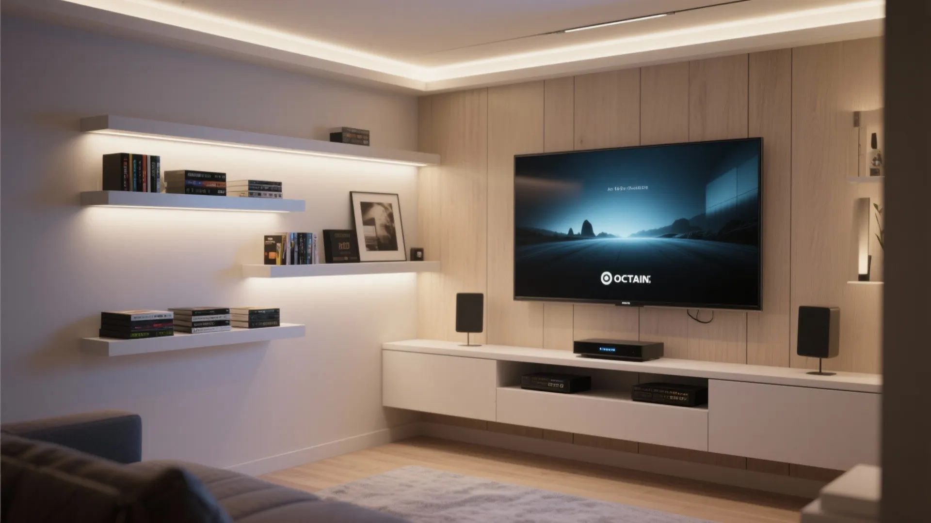 Wall-Mounted Screen and Storage