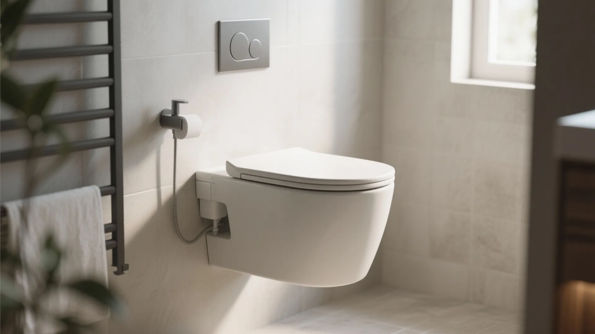 7. Wall-Mounted Toilet for More Floor Space