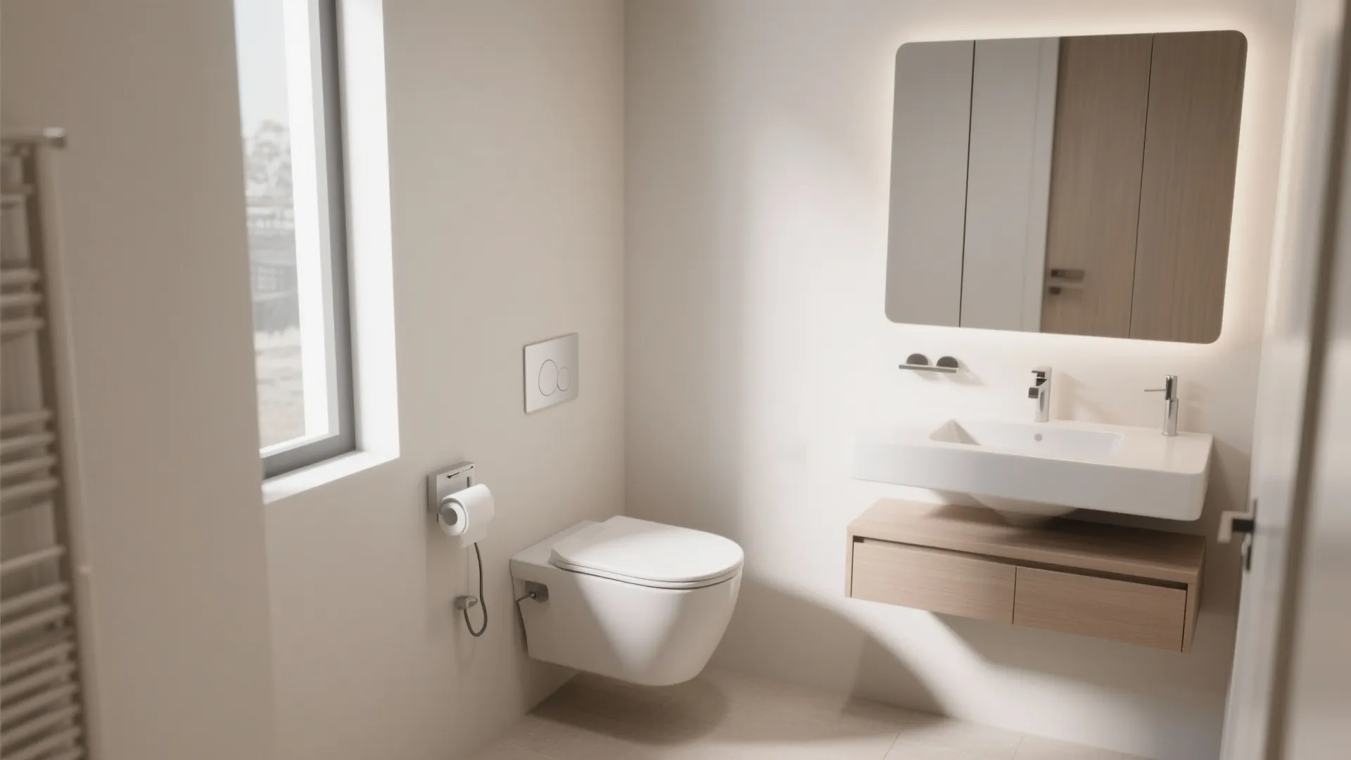 5. Wall-Mounted Toilet