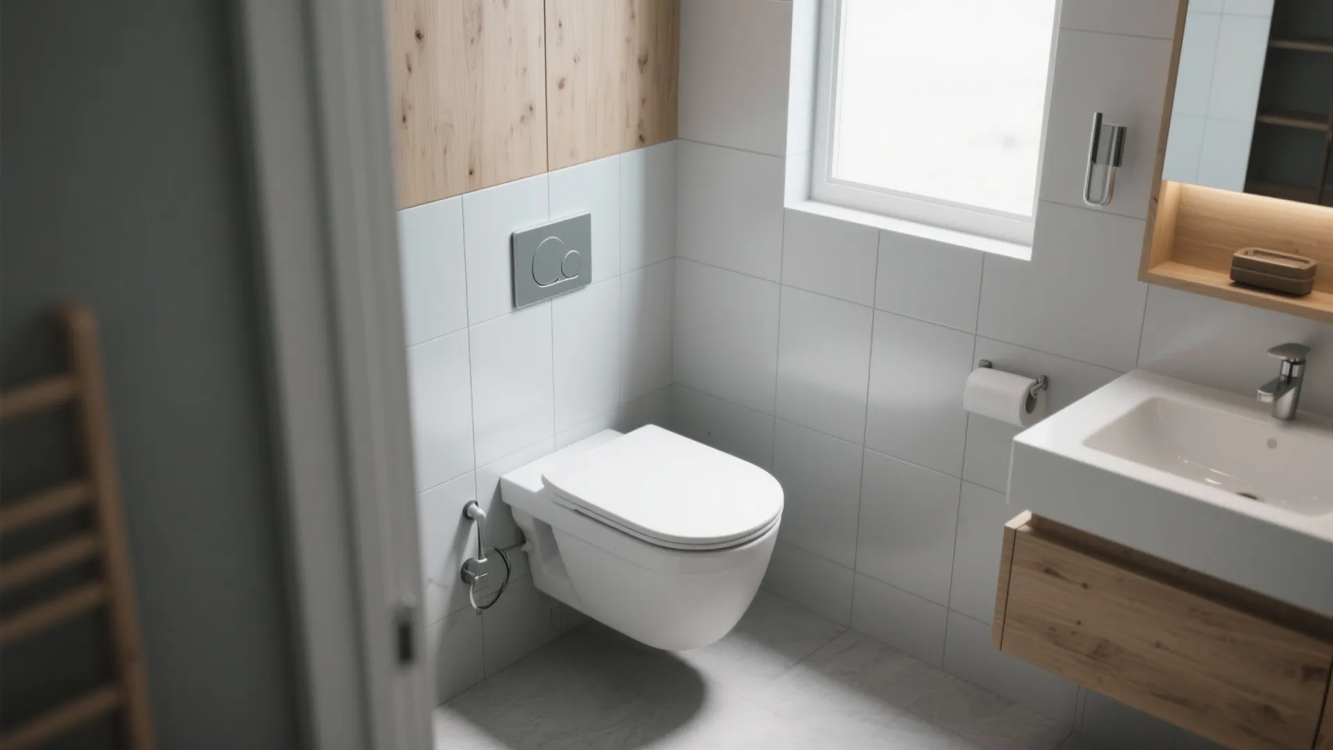 8. Wall-Mounted Toilet
