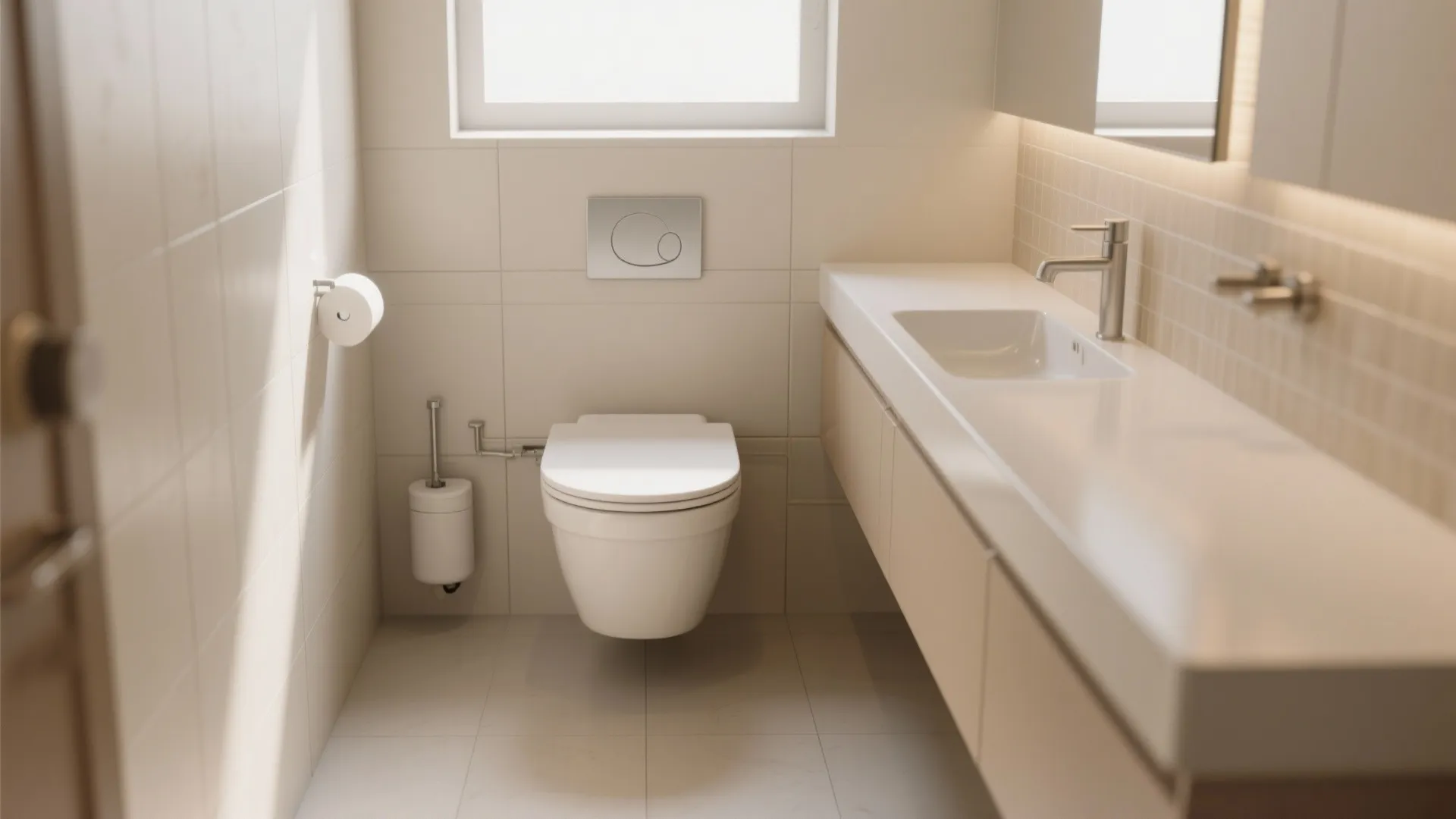 Wall-mounted toilet for more legroom