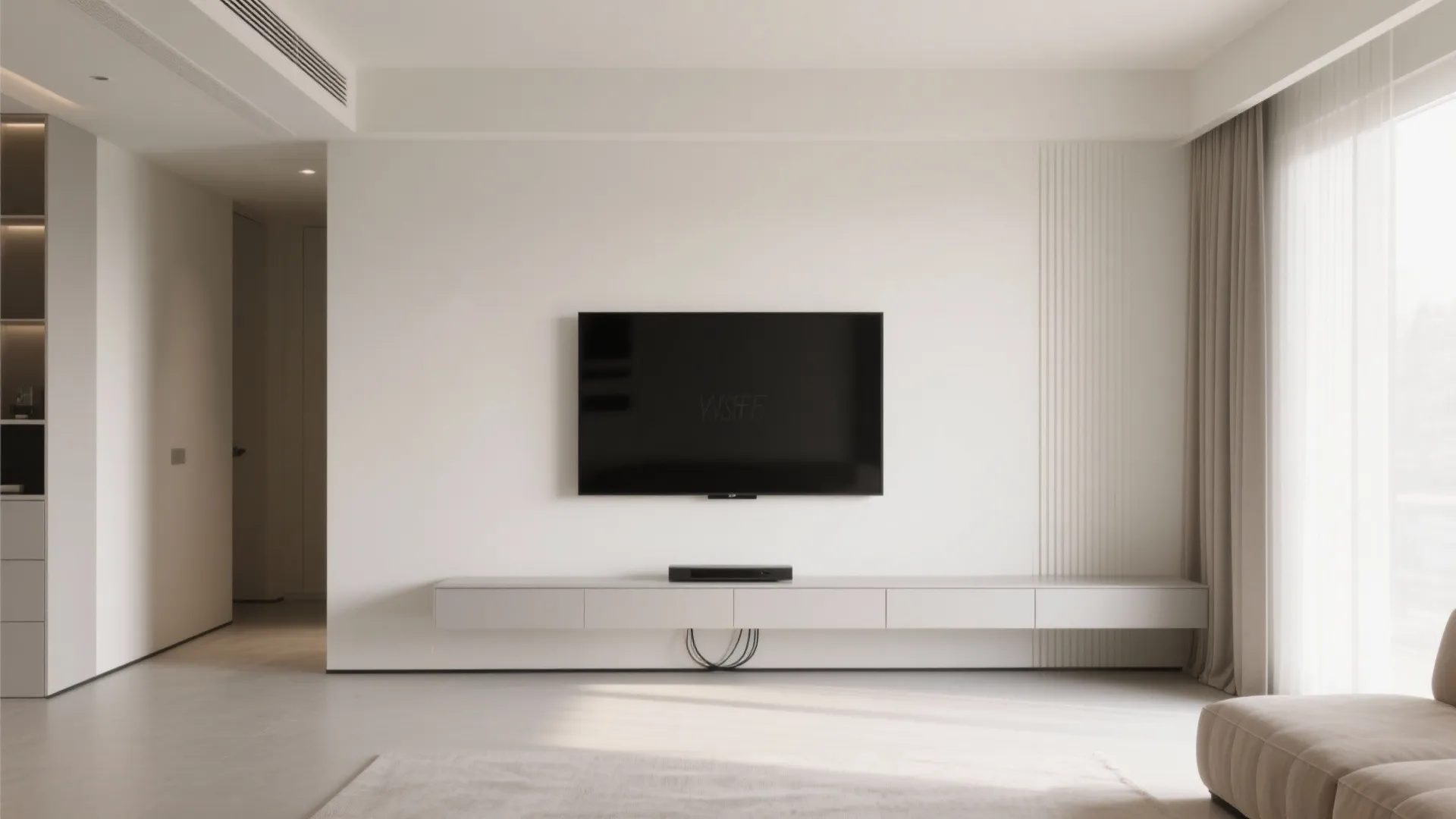 9. Wall-mounted TV and Media Console