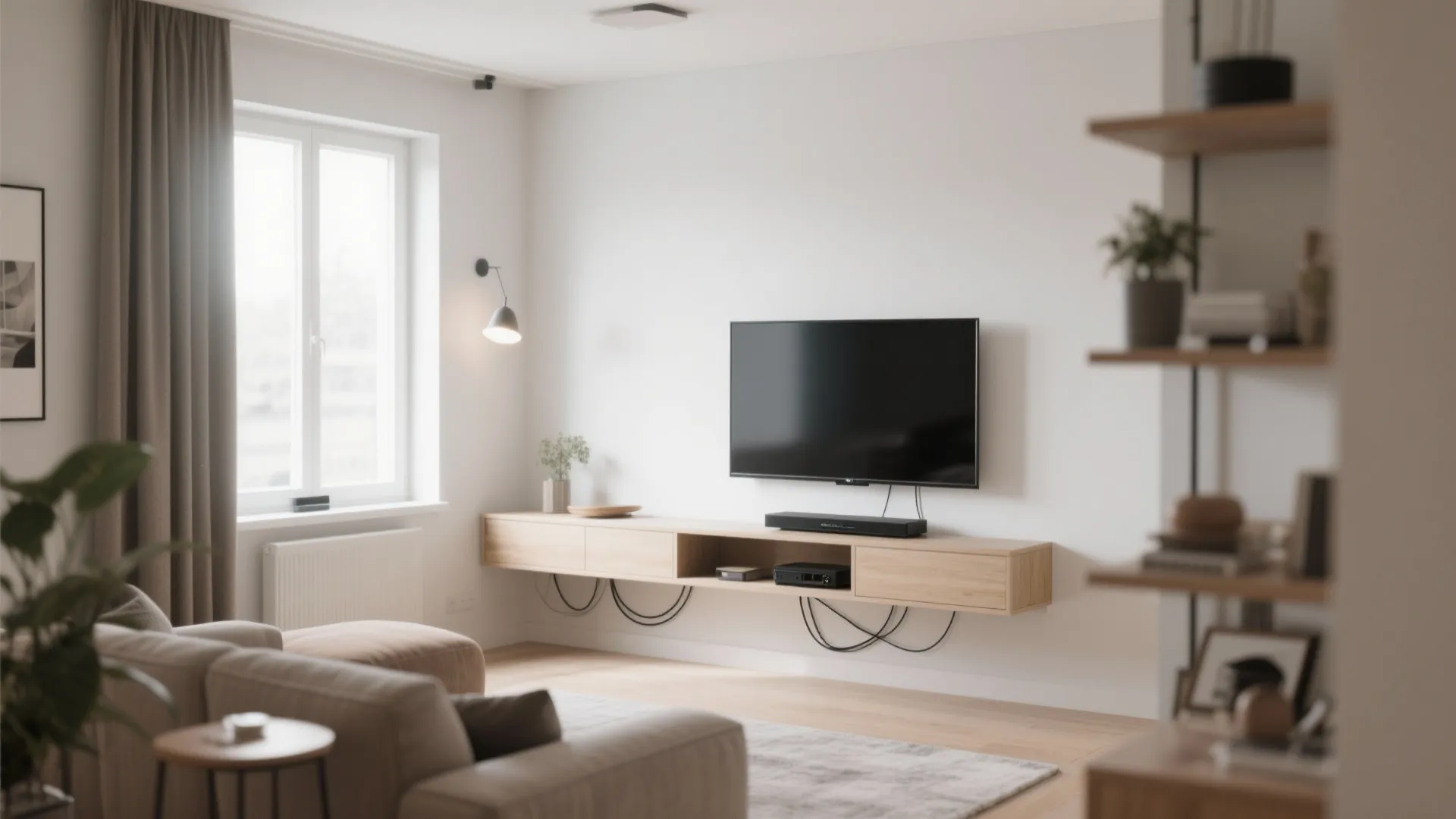 7. Wall-Mounted TV and Storage