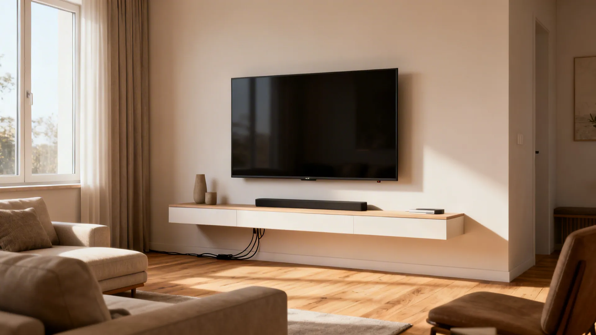 5 Living Room Ideas for Wall-Mounted TV: Small space, big impact: smart living room layouts for wall-mounted TVs