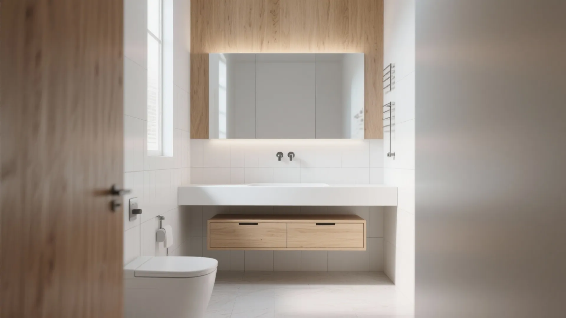 1. Wall-Mounted Vanity