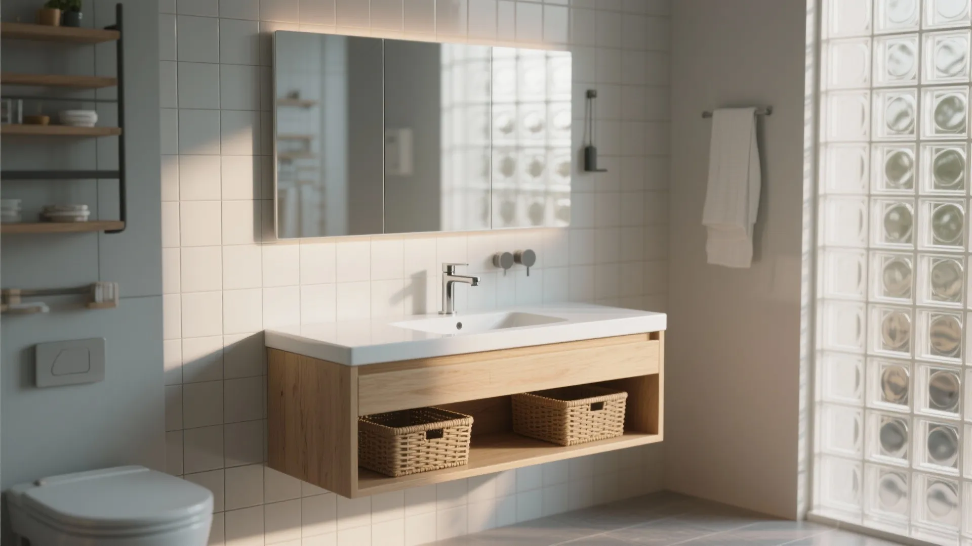 1. Wall-mounted vanity