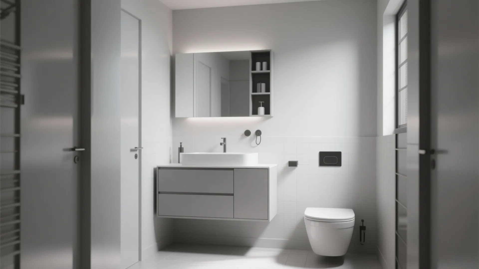 1. Go for a Wall-Mounted Vanity