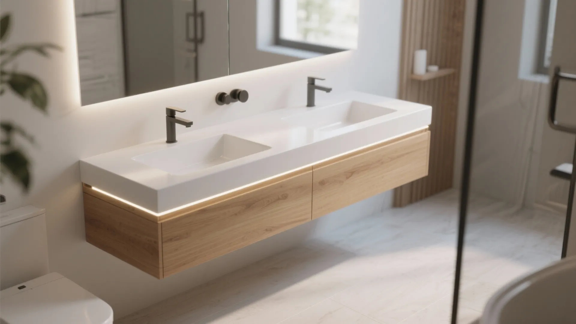 3. Wall-Mounted Vanity