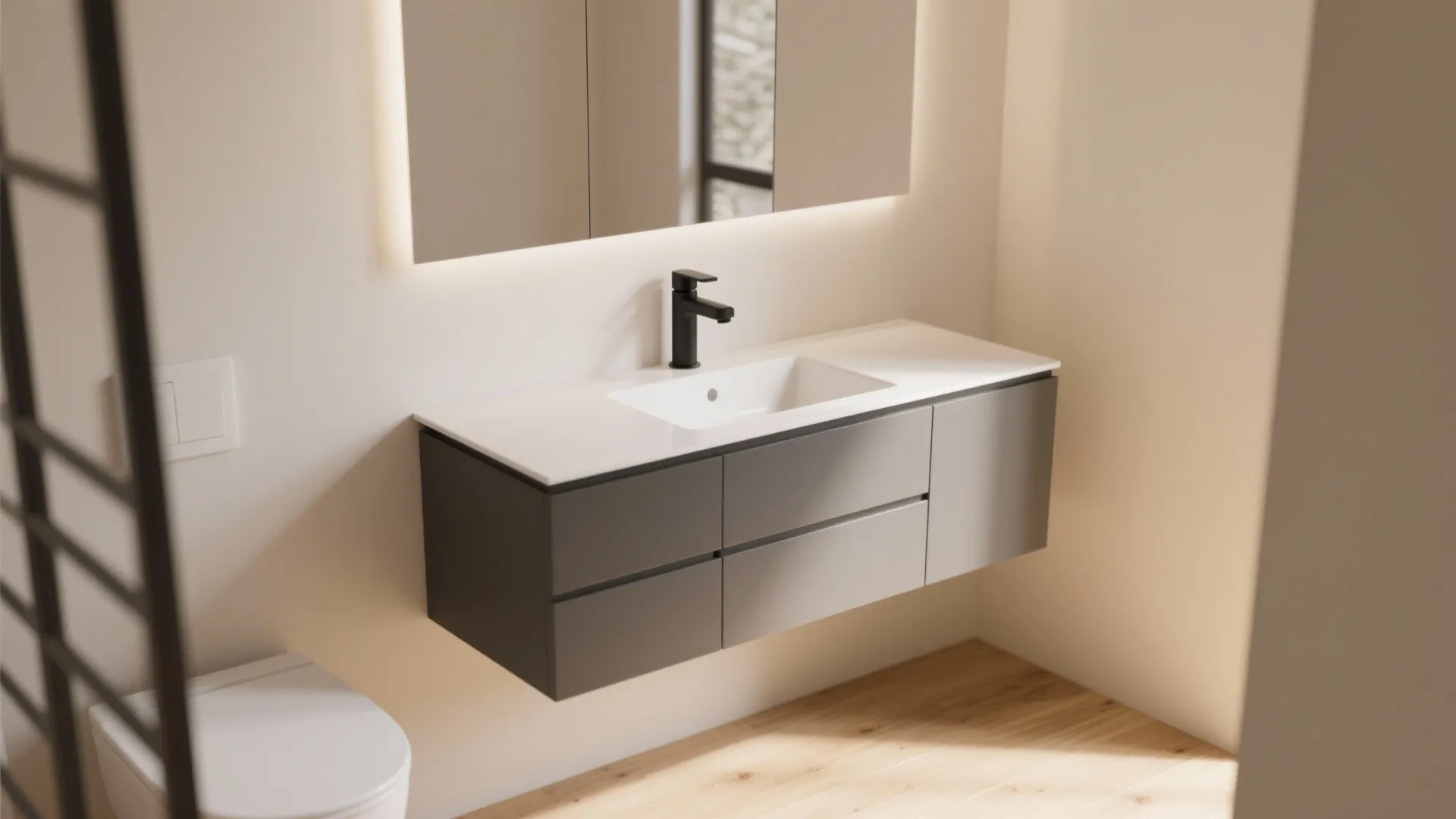 1: Wall-Mounted Vanity