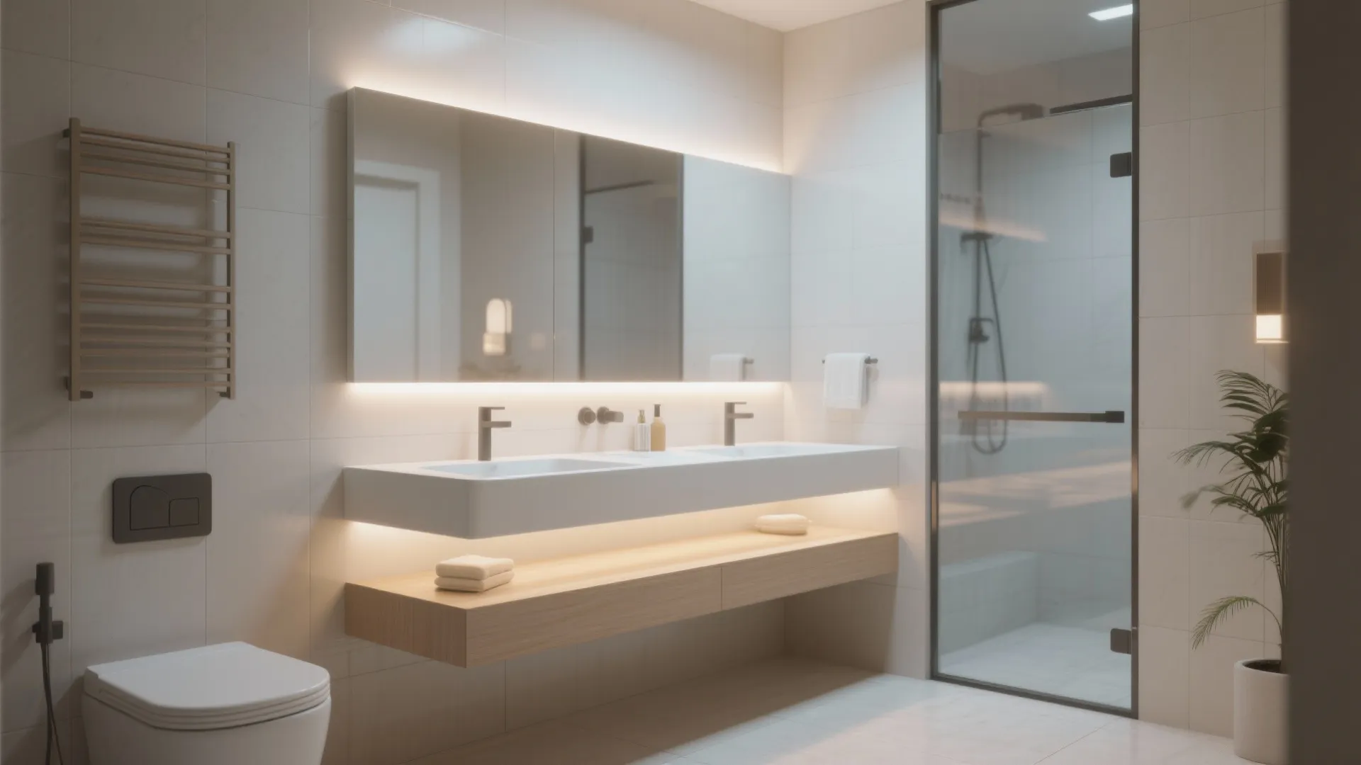 1. Wall-Mounted Vanity