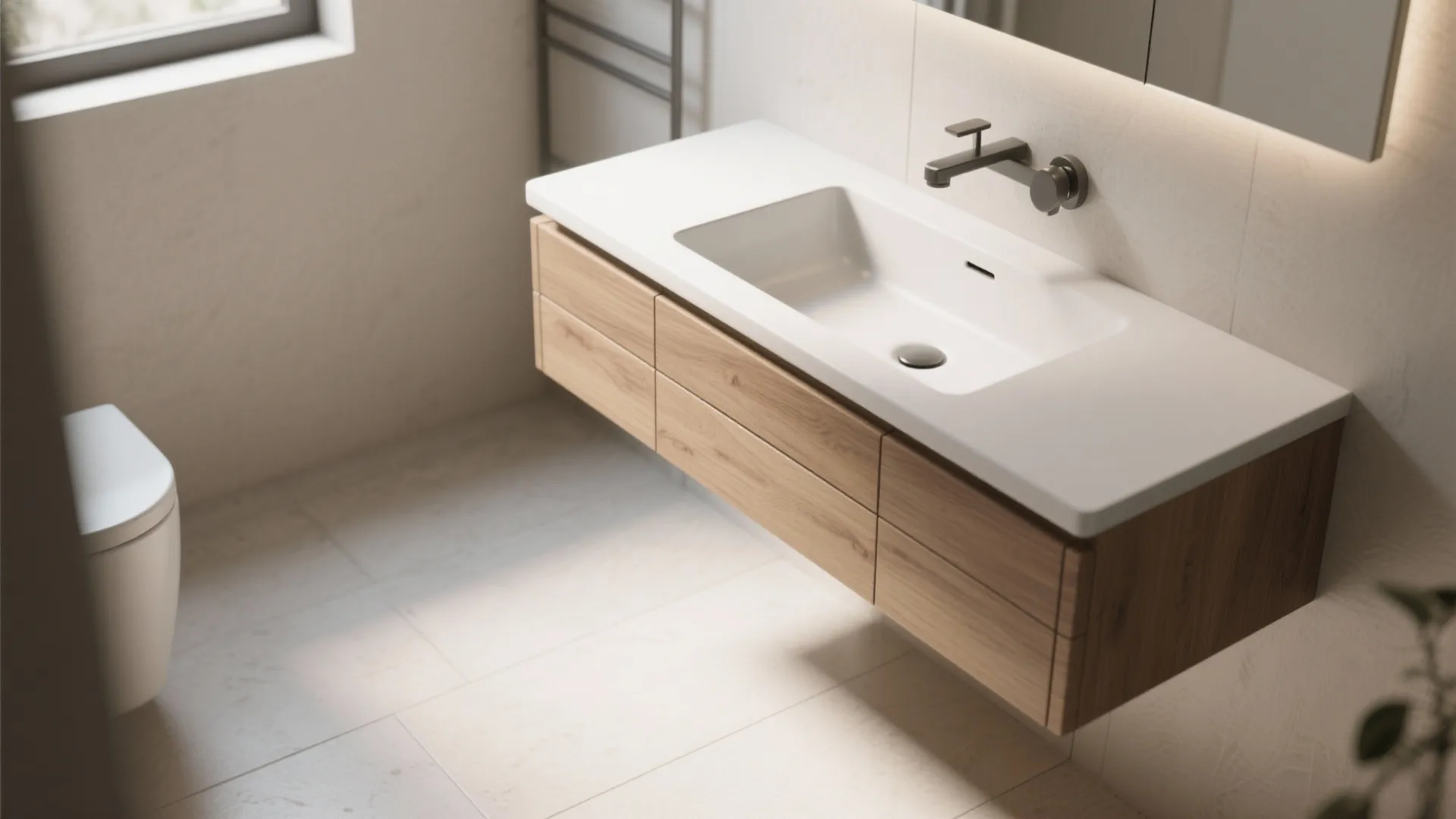 1. Wall-mounted vanity for space magic