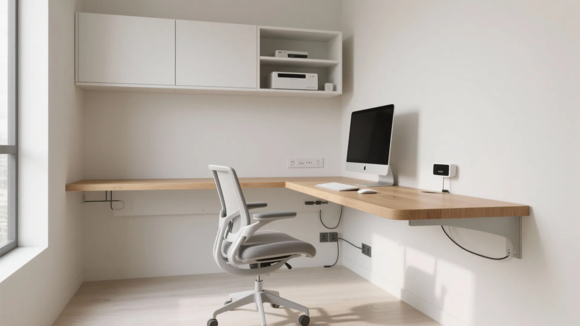 Minimal wall-mounted workstation