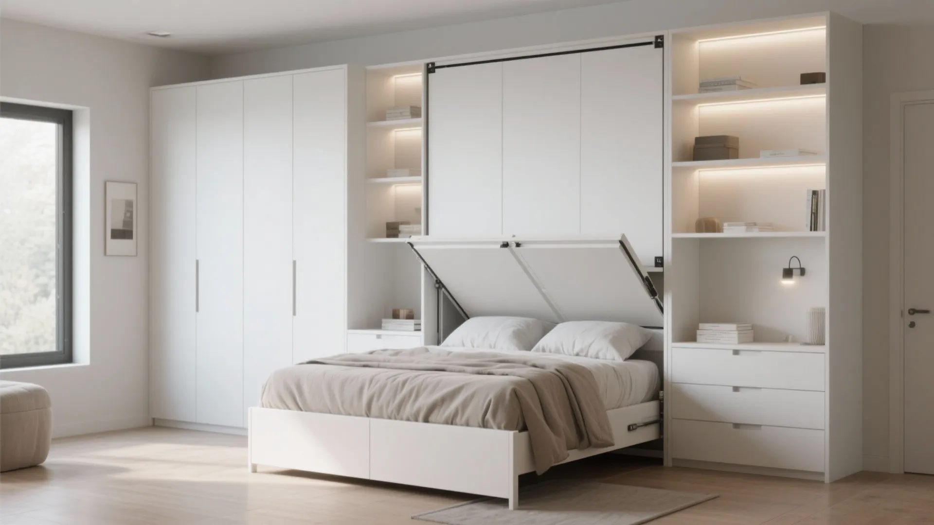 2. Wall-mounted fold-away double