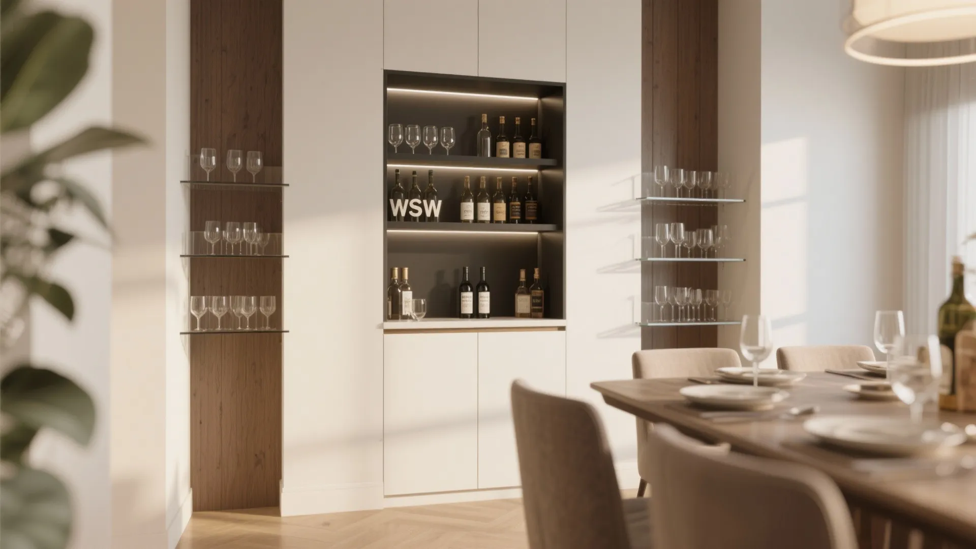 1. Built-In Wall Niche Bar
