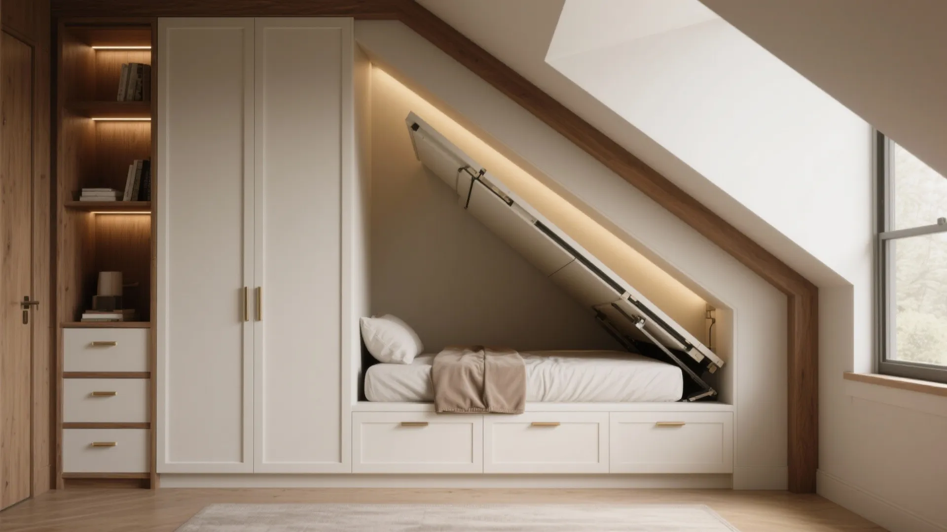 4. Wall-Niche Foldaway: Custom Fit for Irregular Rooms