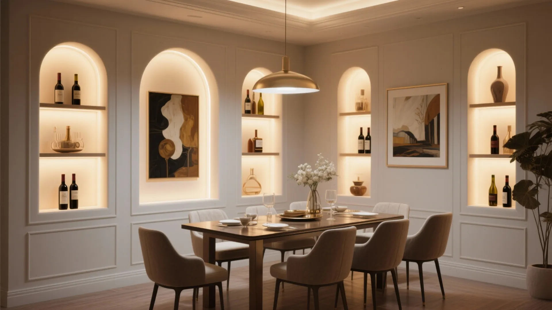 9. Wall Niches with Lighting