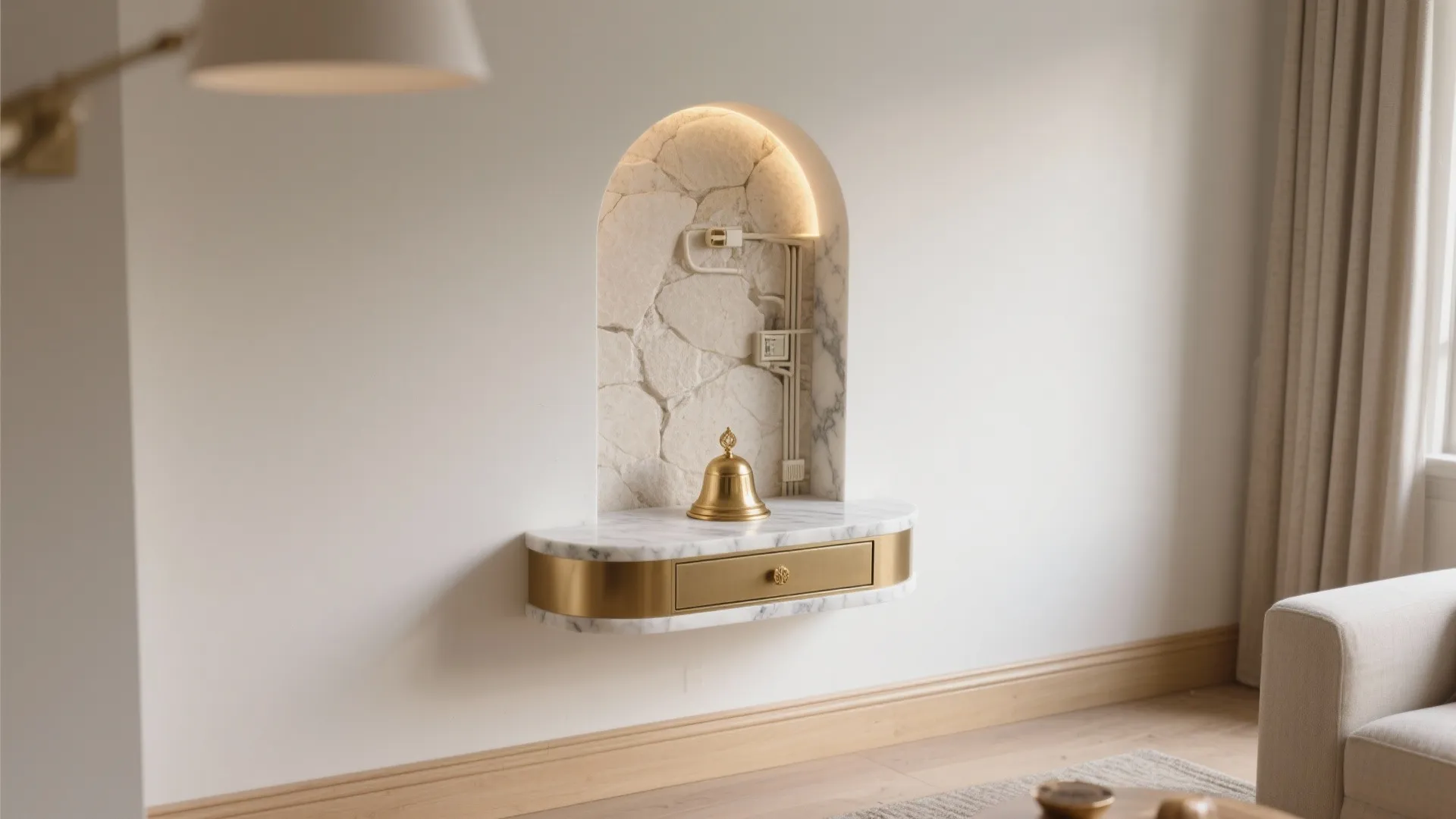 Minimalist Wall-Mounted Mandir Niche