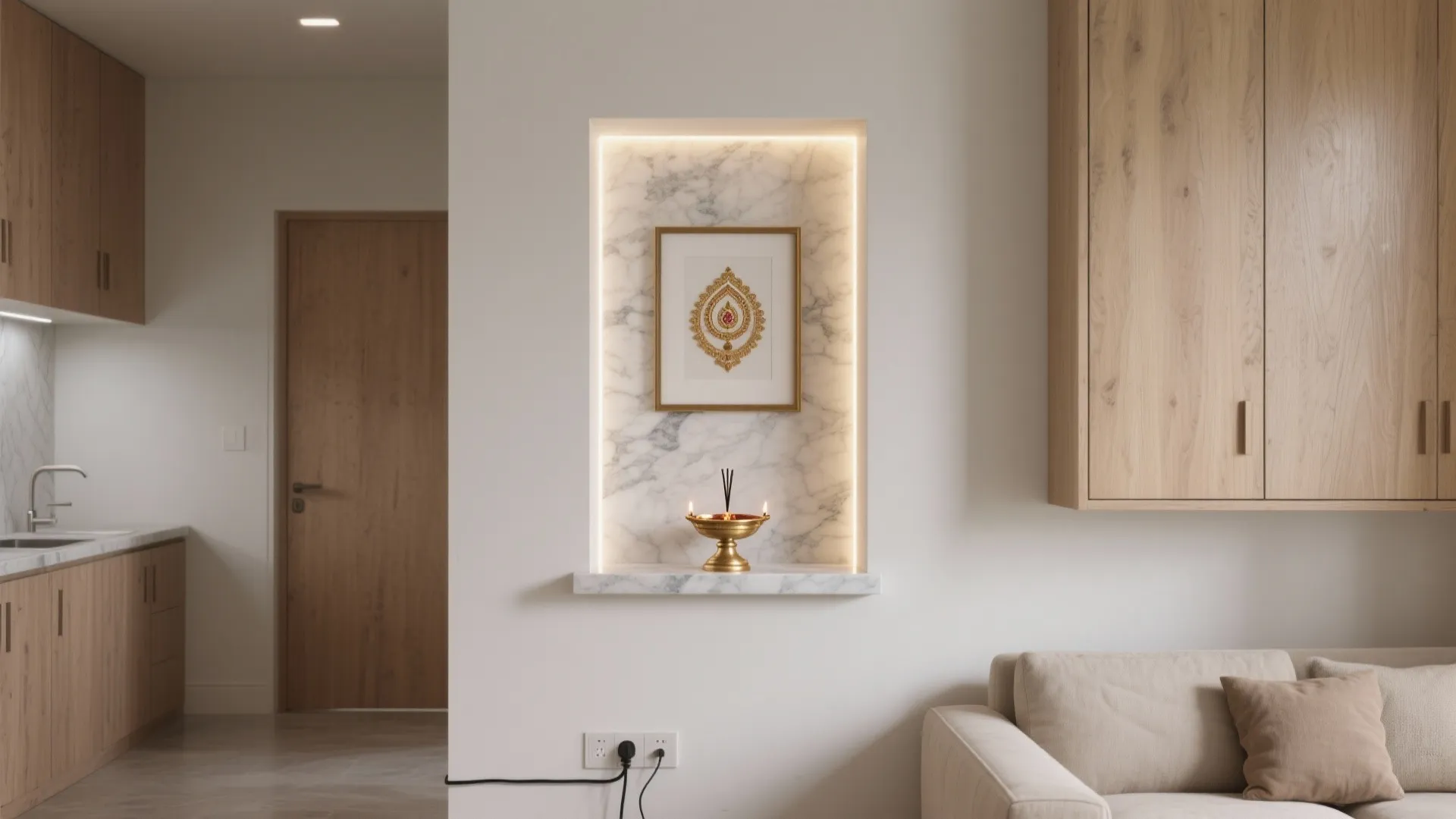 Minimalist Wall-Niche Mandir