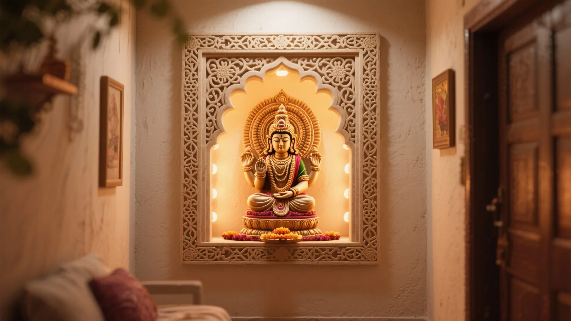 Wall Niches with Ornate Borders