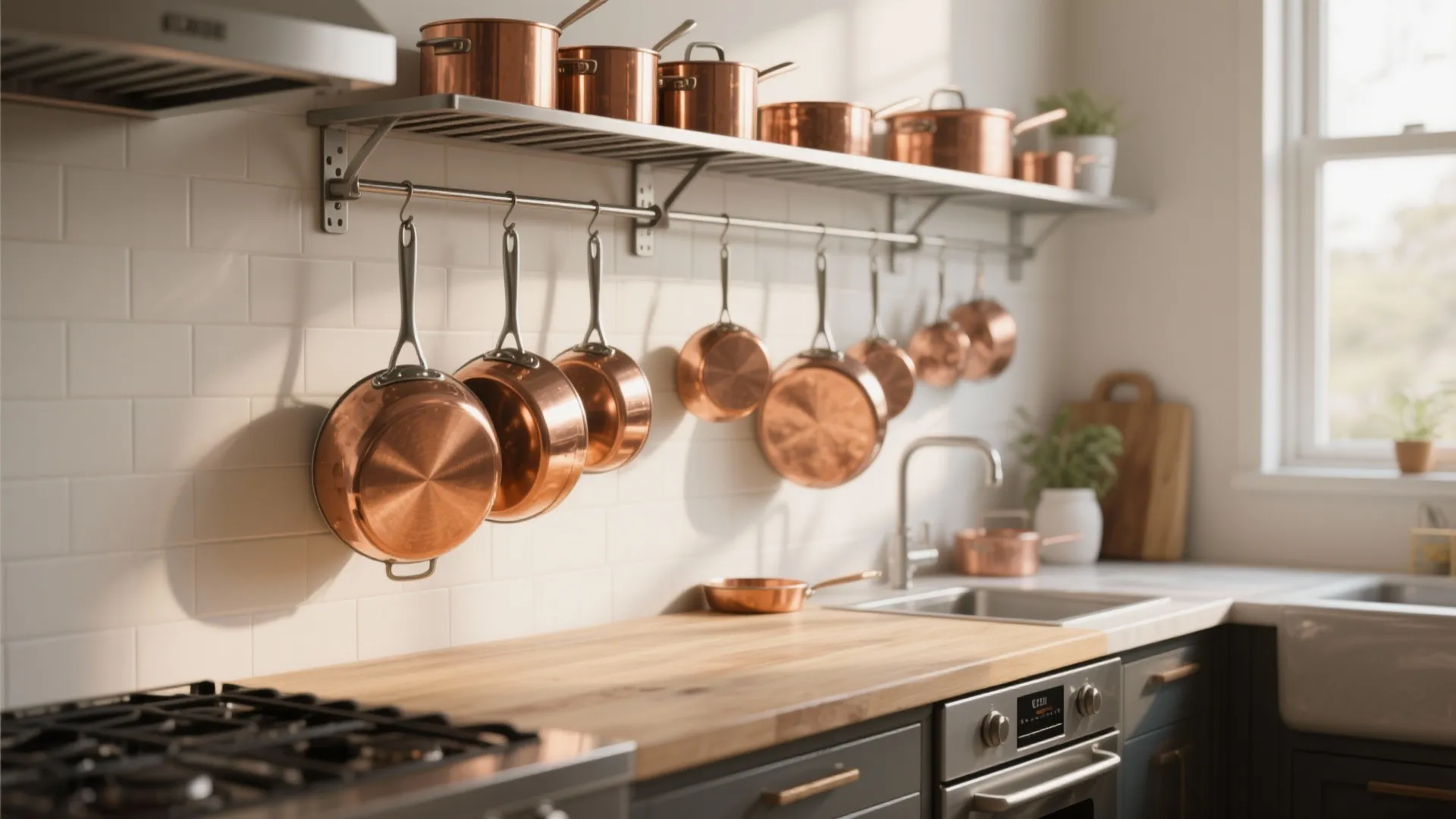 Wall-mounted pot racks