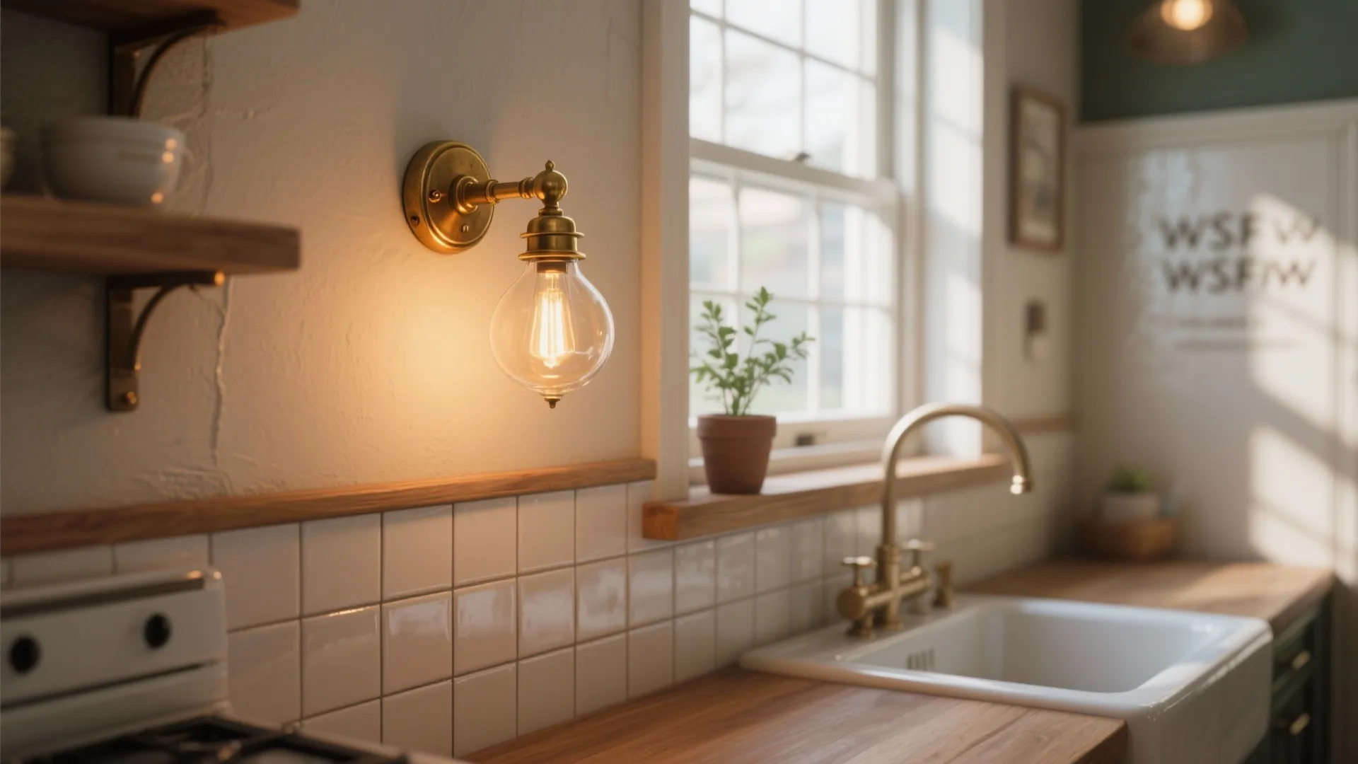 2. Small wall sconce to add personality