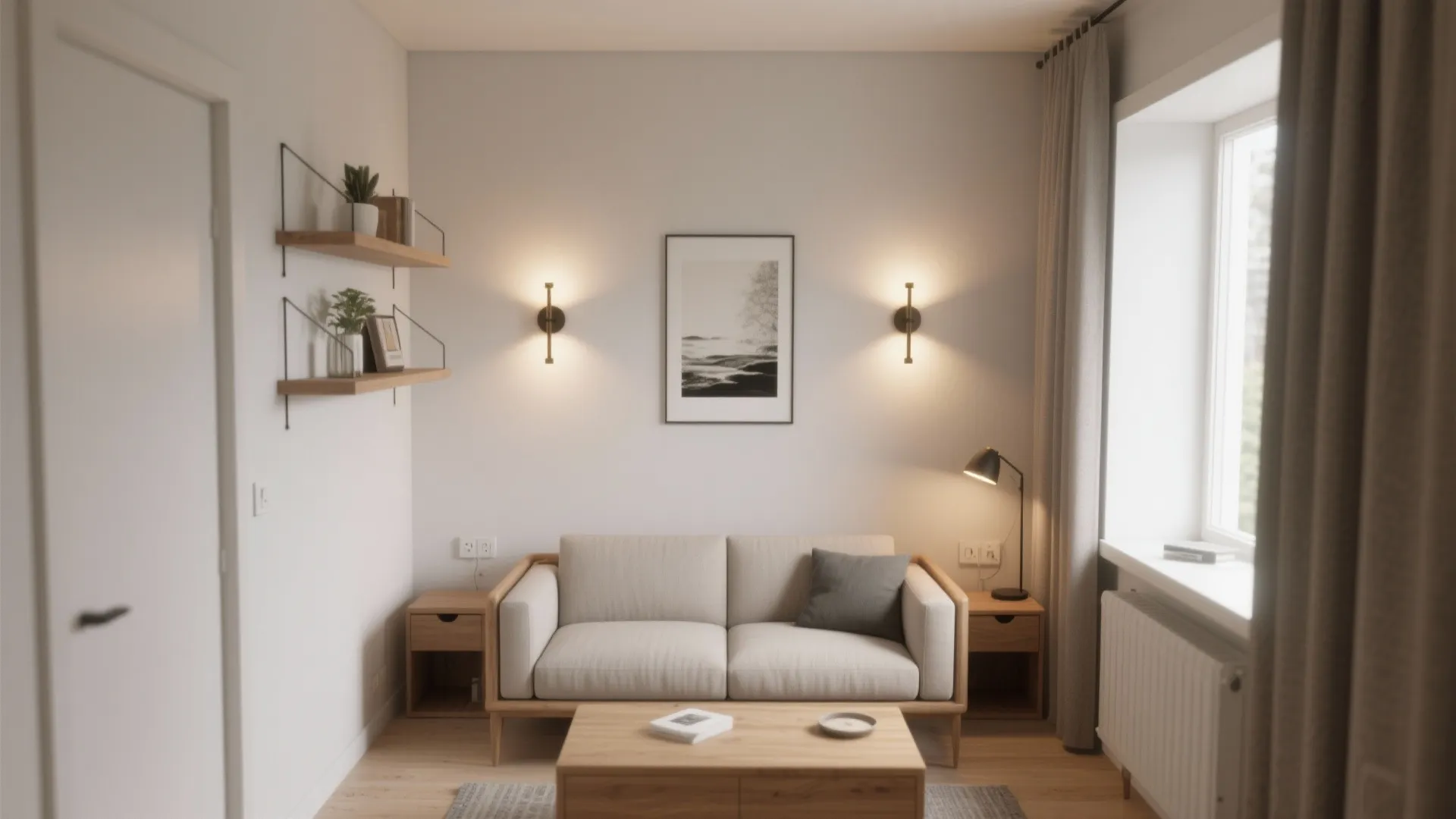 2. Use wall-mounted fixtures to free floor space