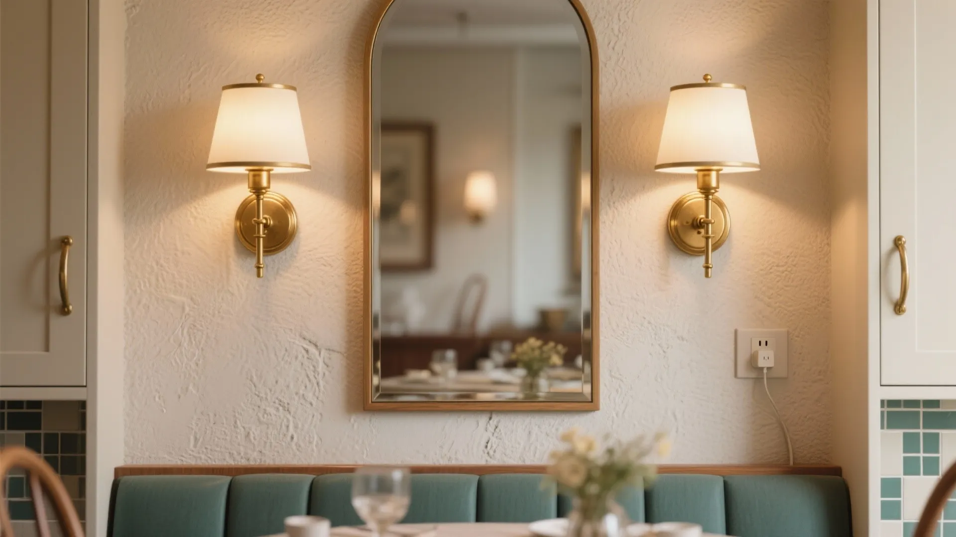 4. Integrated wall sconces for balance